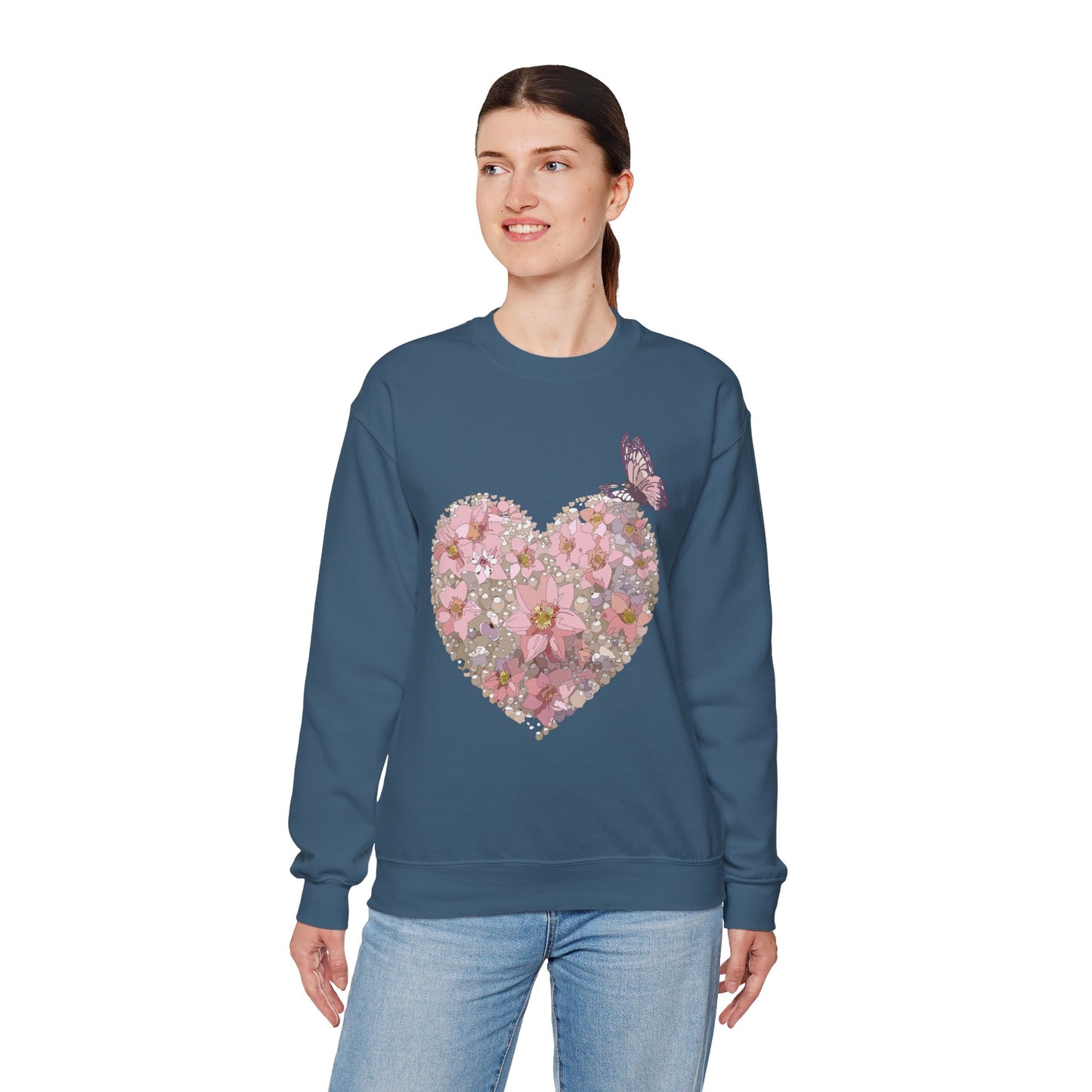 Floral Heart Sweatshirt, Floral Love Sweatshirt, Valentine's Day Sweatshirt, Heart Floral Sweatshirt