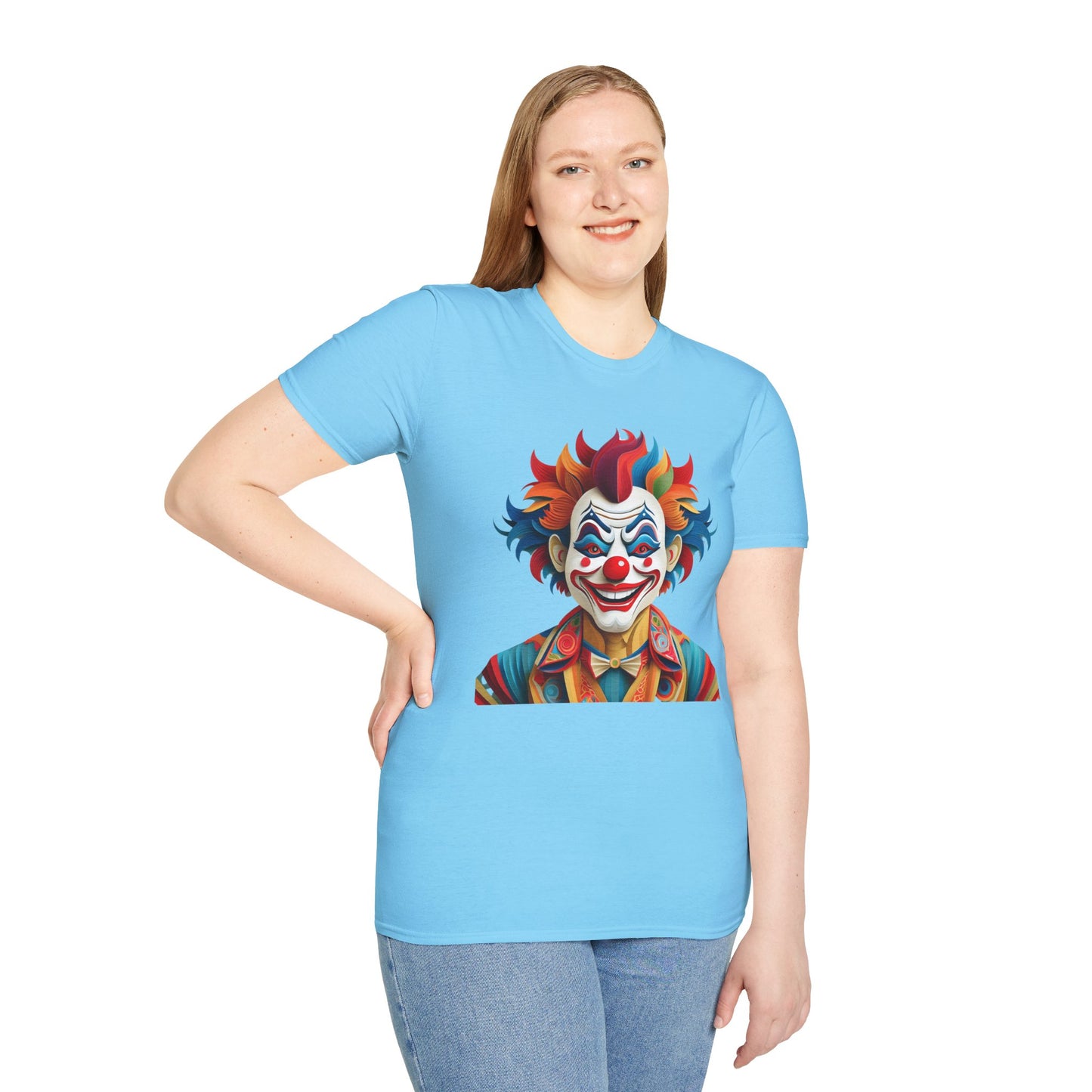 Clown Shirt, T Shirt with Clown, Funny Man Shirt, Tee Shirt with Funny Man, Circus Shirt, Shirt with Circus, Scary Man Shirt, Shirt with Scary Man