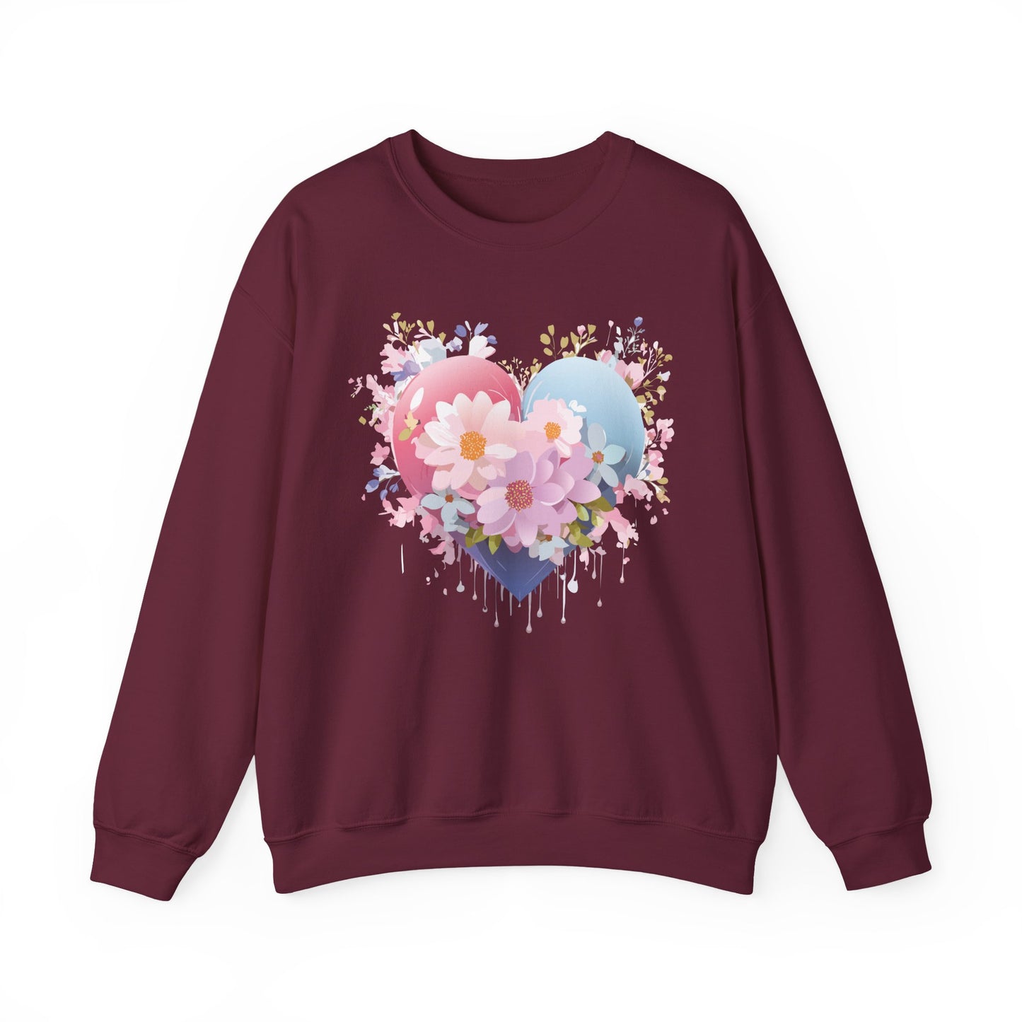 Floral Heart Sweatshirt, Floral Love Sweatshirt, Valentine's Day Sweatshirt, Heart Floral Sweatshirt