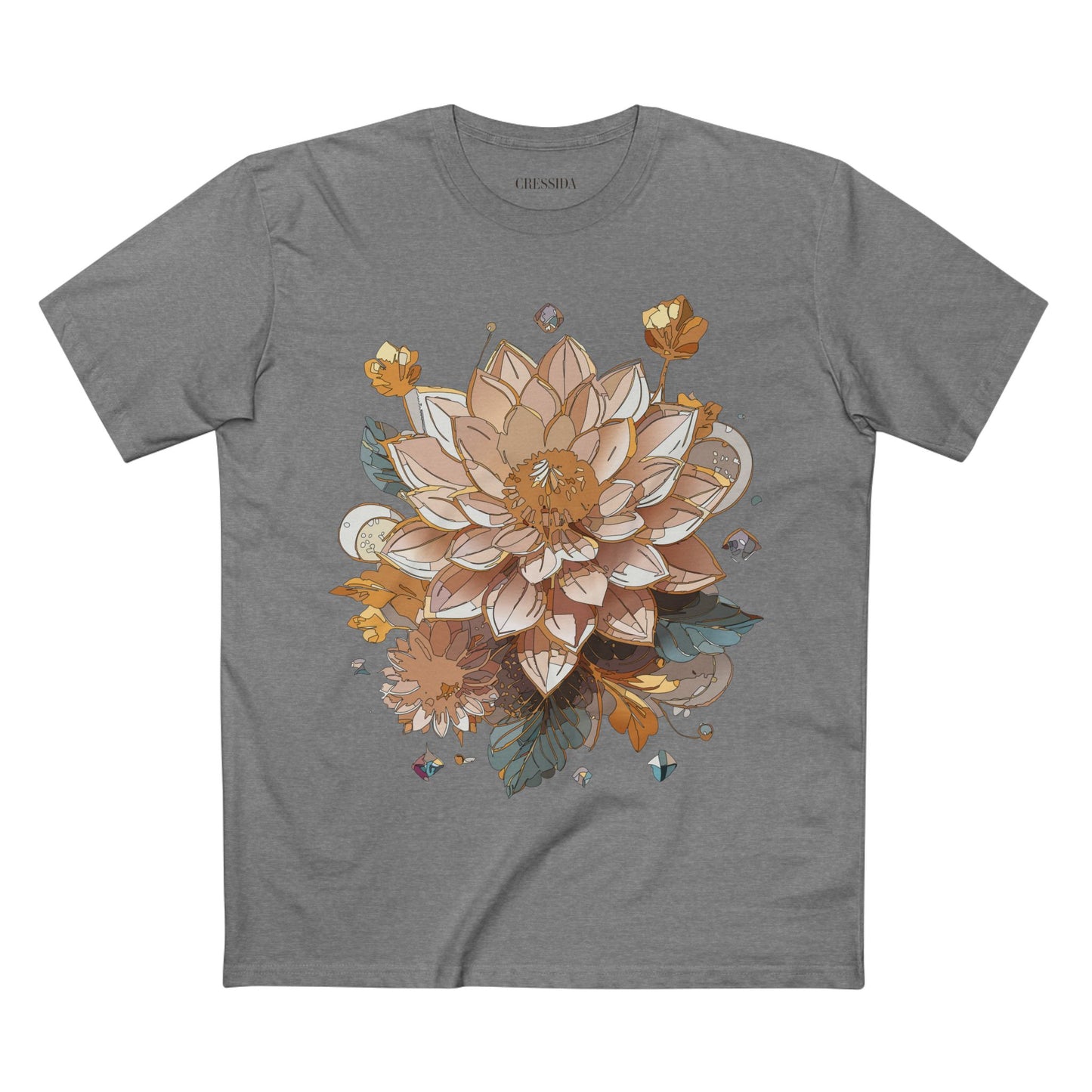 Floral Shirt, Shirt with Flower, Tee Shirt with Antique Flower