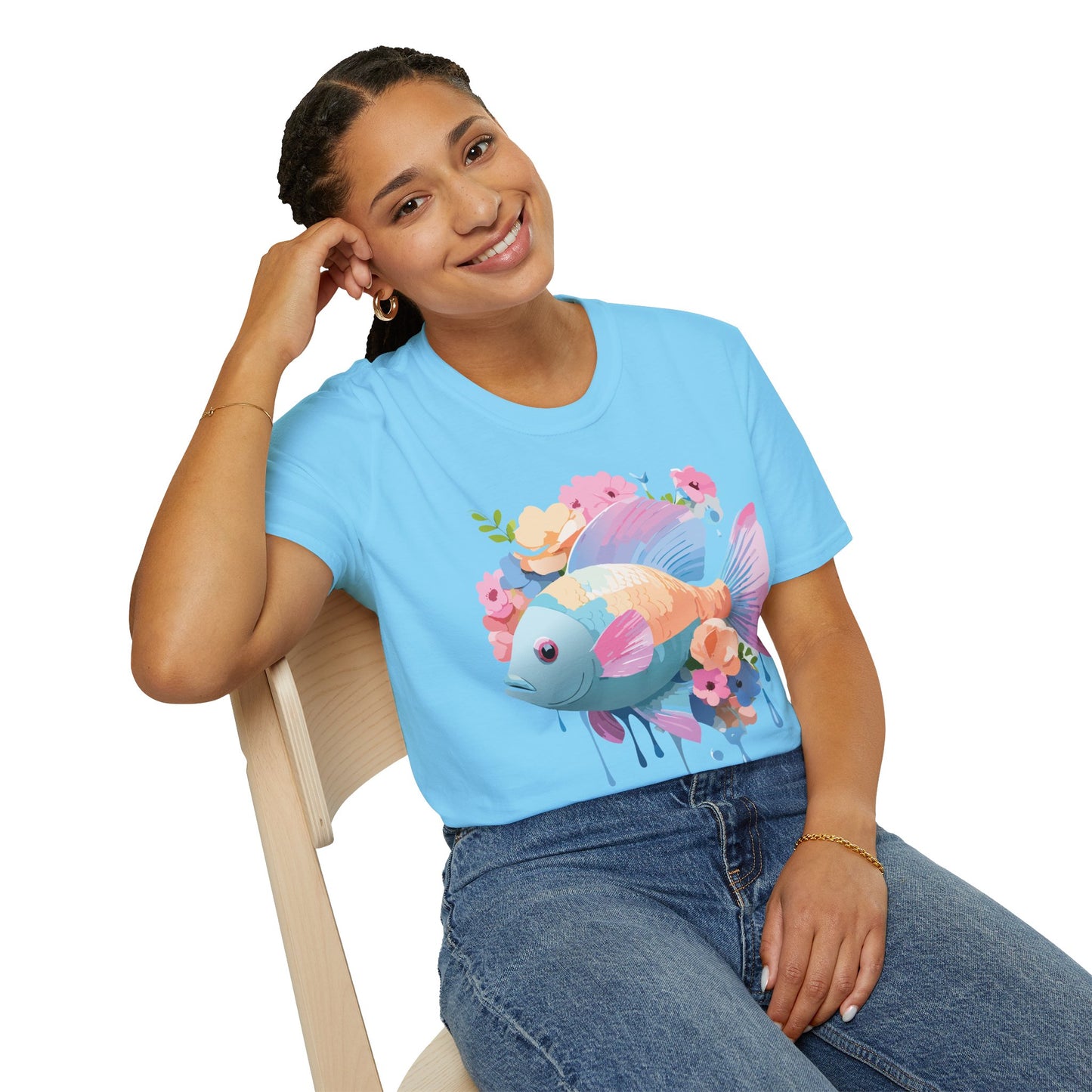 Fish Art Design Shirt, T Shirt with Fish, Graphic Shirt, Tee Shirt with Graphic Design, Shirt with Fish Graphic Art