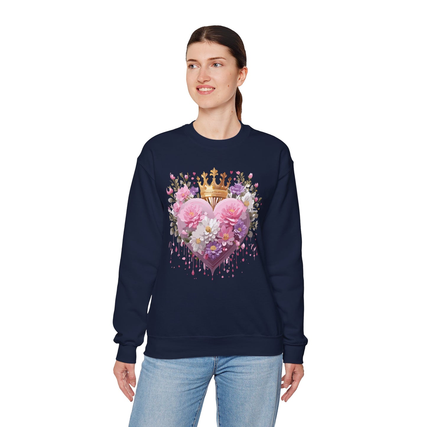 Floral Heart Sweatshirt, Floral Love Sweatshirt, Valentine's Day Sweatshirt, Heart Floral Sweatshirt