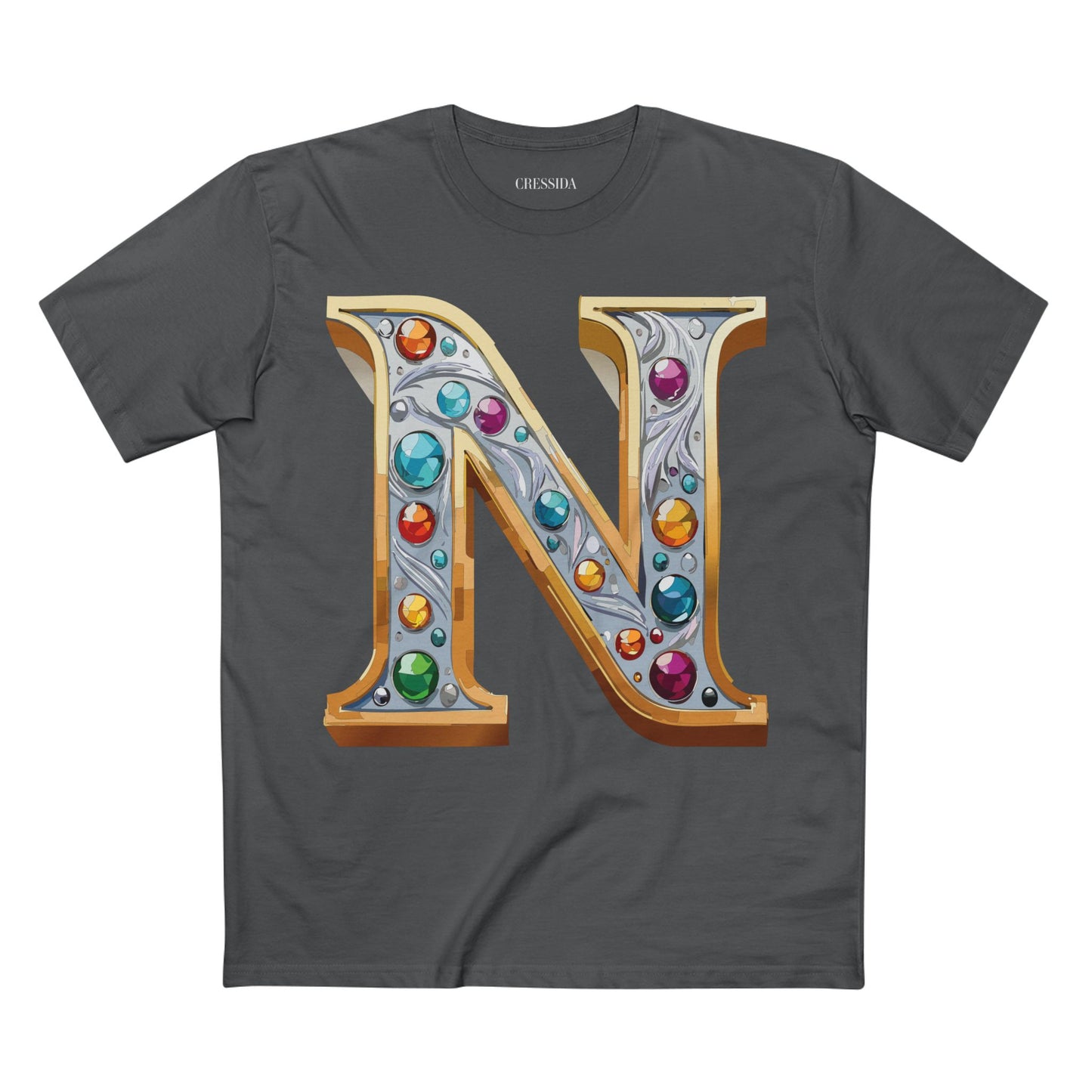 Letter Shirt, Shirt with Letters, Tee Shirt with Gold Letters