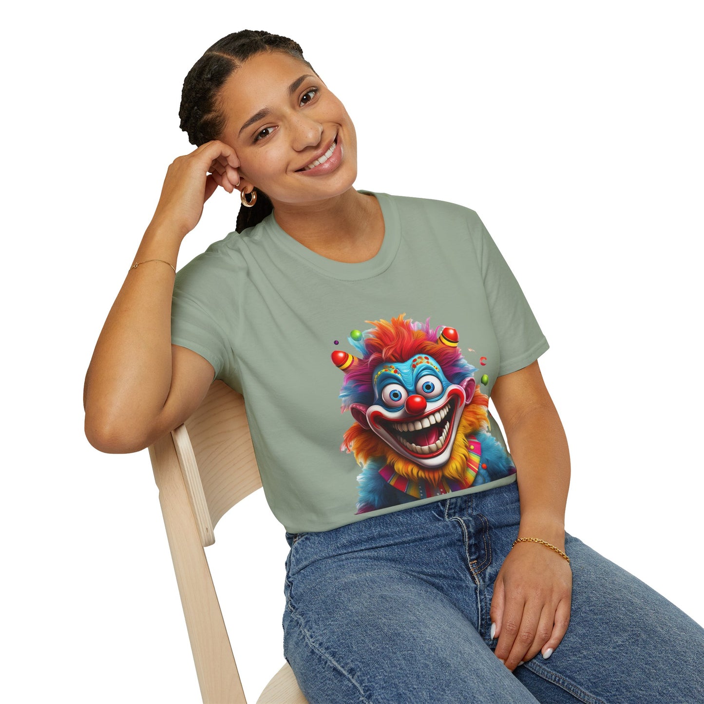 Clown Shirt, T Shirt with Clown, Funny Man Shirt, Tee Shirt with Funny Man, Circus Shirt, Shirt with Circus, Scary Man Shirt, Shirt with Scary Man