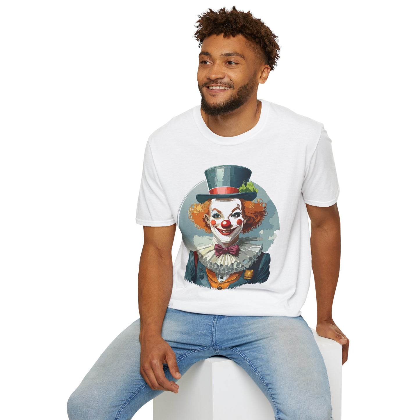 Clown Shirt, T Shirt with Clown, Funny Man Shirt, Tee Shirt with Funny Man, Circus Shirt, Shirt with Circus, Scary Man Shirt, Shirt with Scary Man
