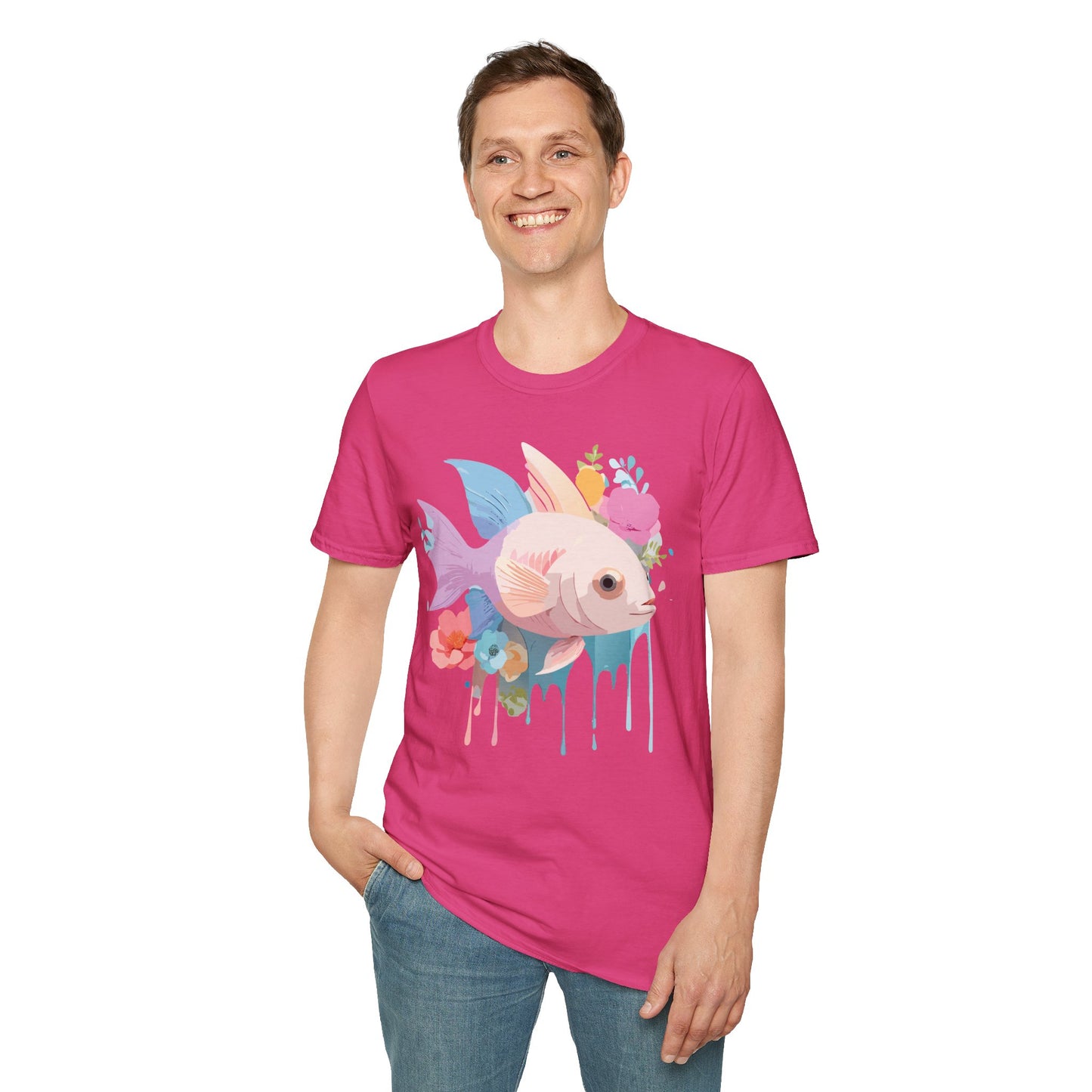 Fish Art Design Shirt, T Shirt with Fish, Graphic Shirt, Tee Shirt with Graphic Design, Shirt with Fish Graphic Art