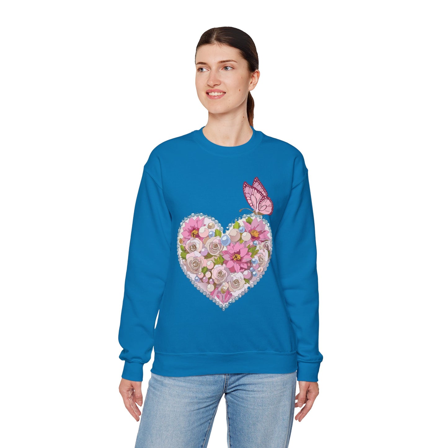 Floral Heart Sweatshirt, Floral Love Sweatshirt, Valentine's Day Sweatshirt, Heart Floral Sweatshirt