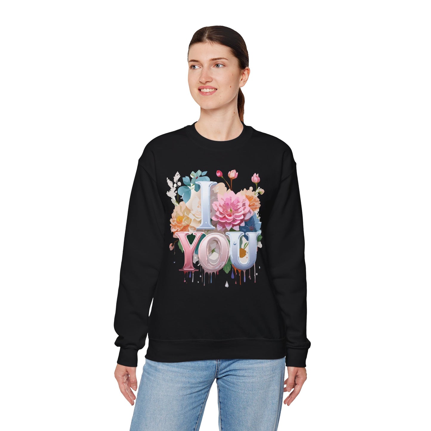 Floral Love Sweatshirt, Valentine's Day Sweatshirt, Love Flower Sweatshirt