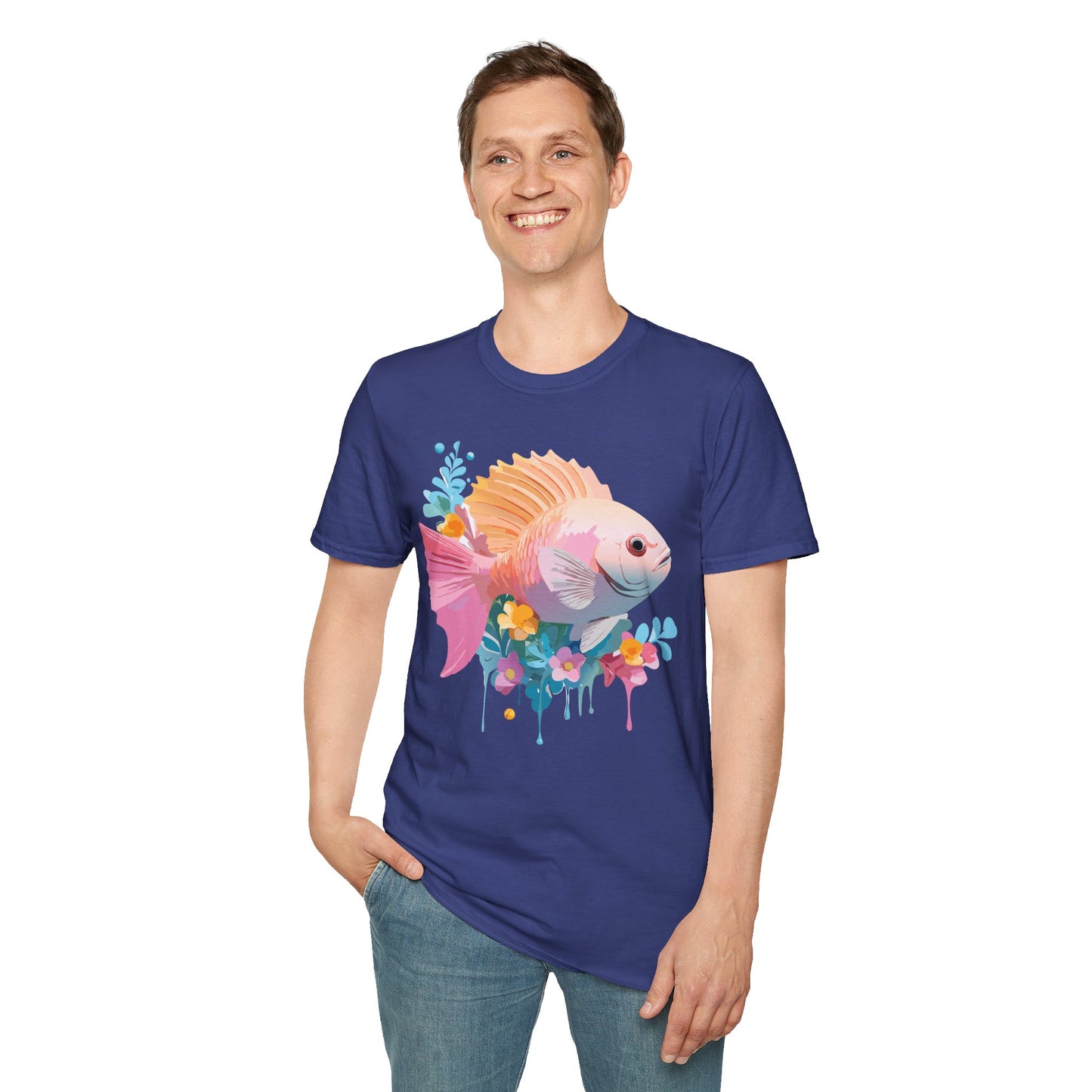 Fish Art Design Shirt, T Shirt with Fish, Graphic Shirt, Tee Shirt with Graphic Design, Shirt with Fish Graphic Art