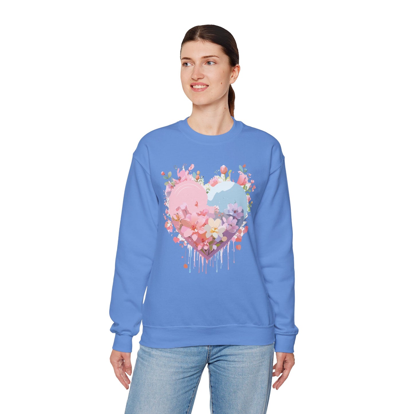 Floral Heart Sweatshirt, Floral Love Sweatshirt, Valentine's Day Sweatshirt, Heart Floral Sweatshirt