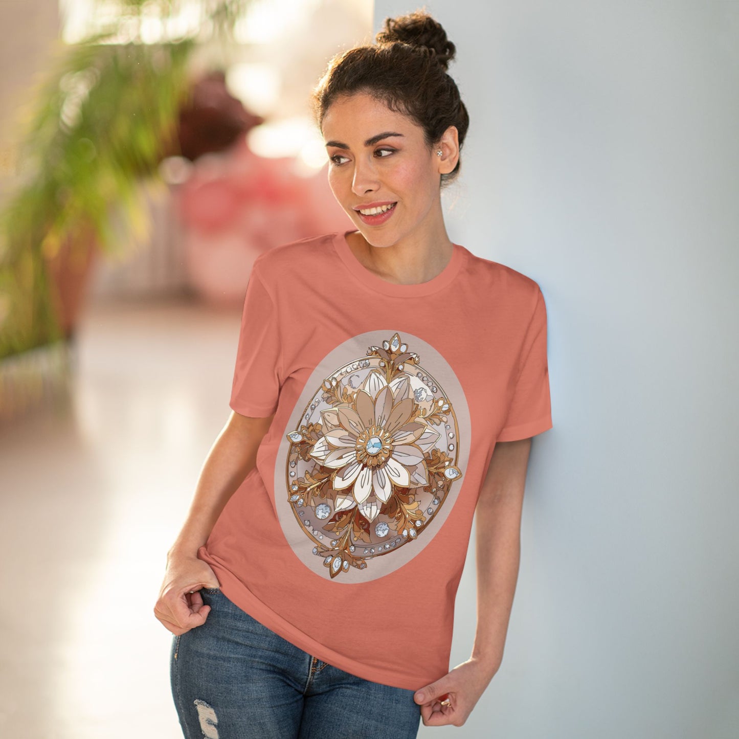 Organic T-shirt with Flower