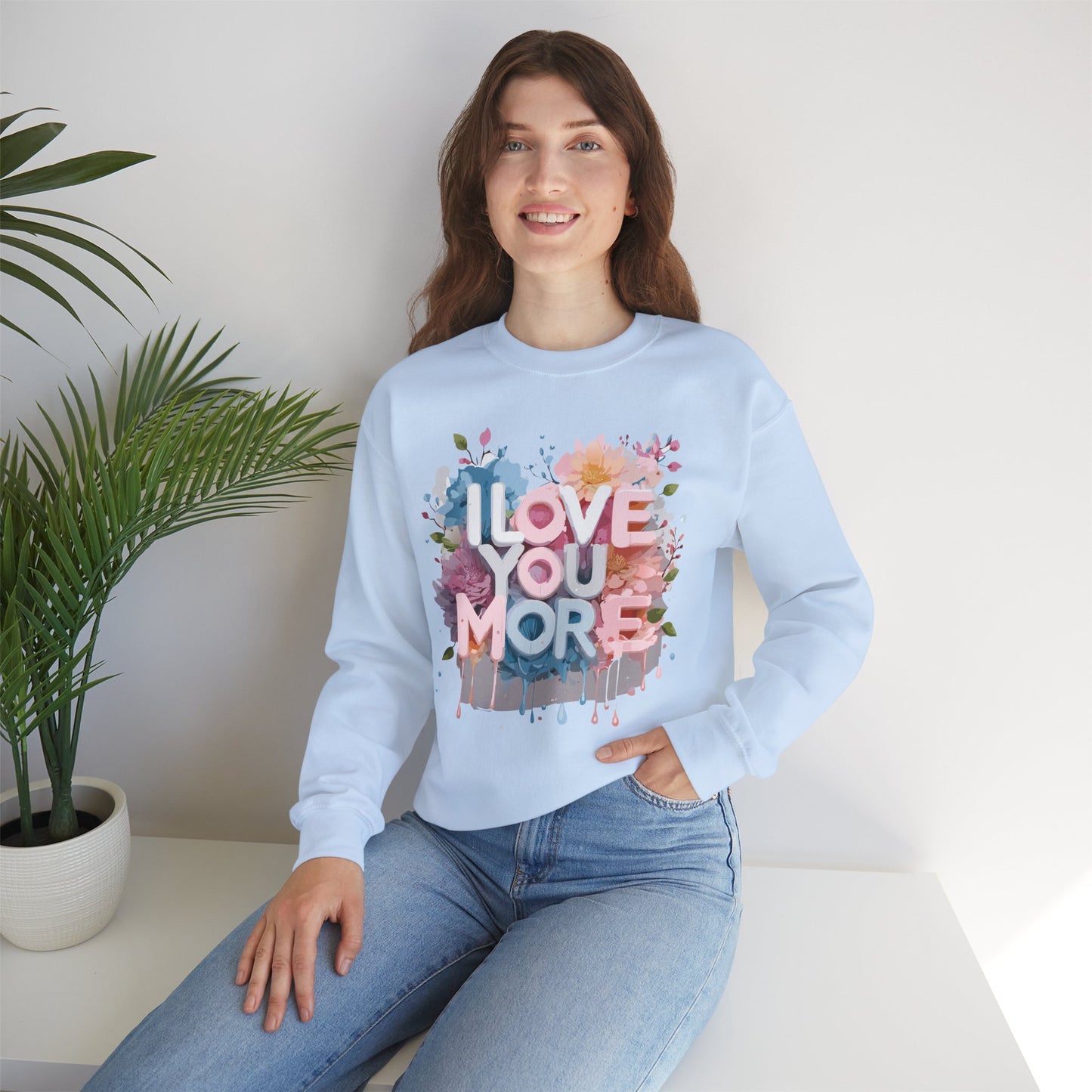 Floral Love Sweatshirt, Valentine's Day Sweatshirt, Love Flower Sweatshirt