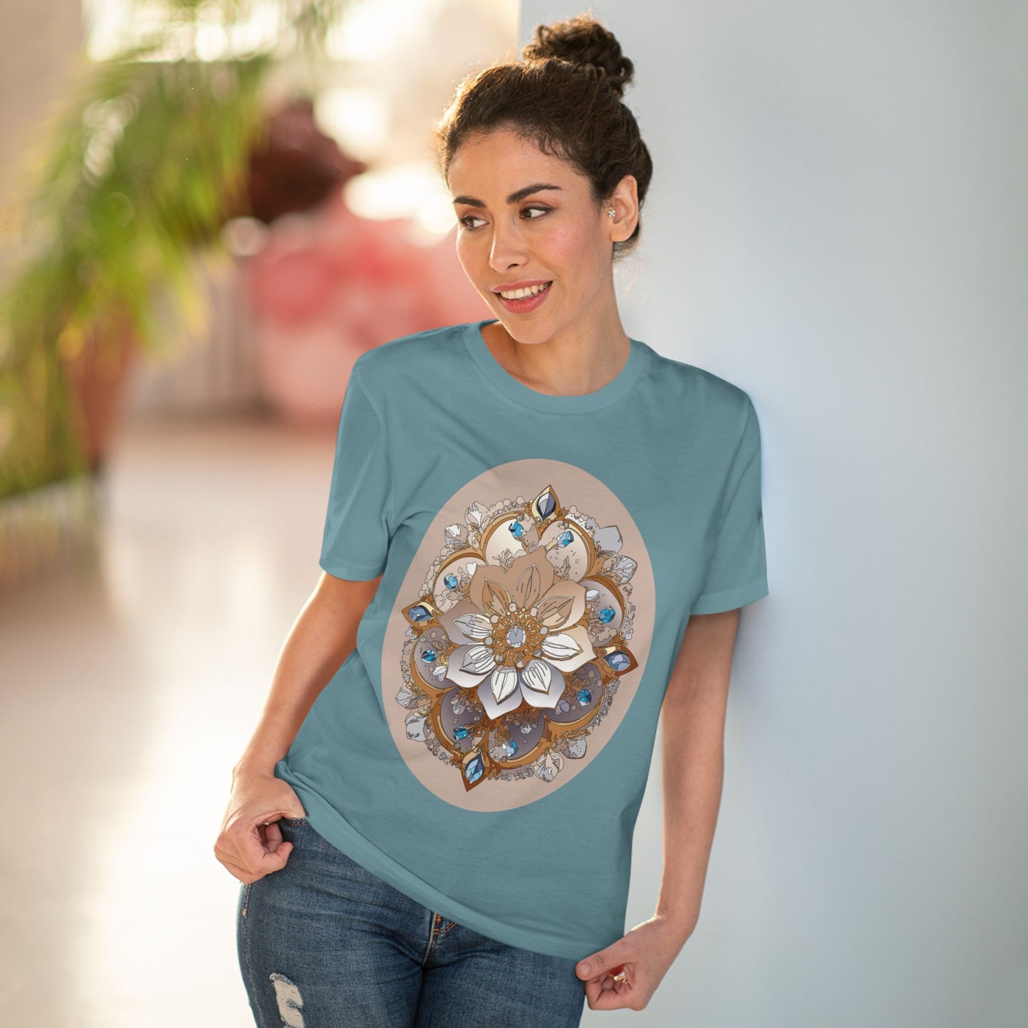 Organic T-shirt with Flower