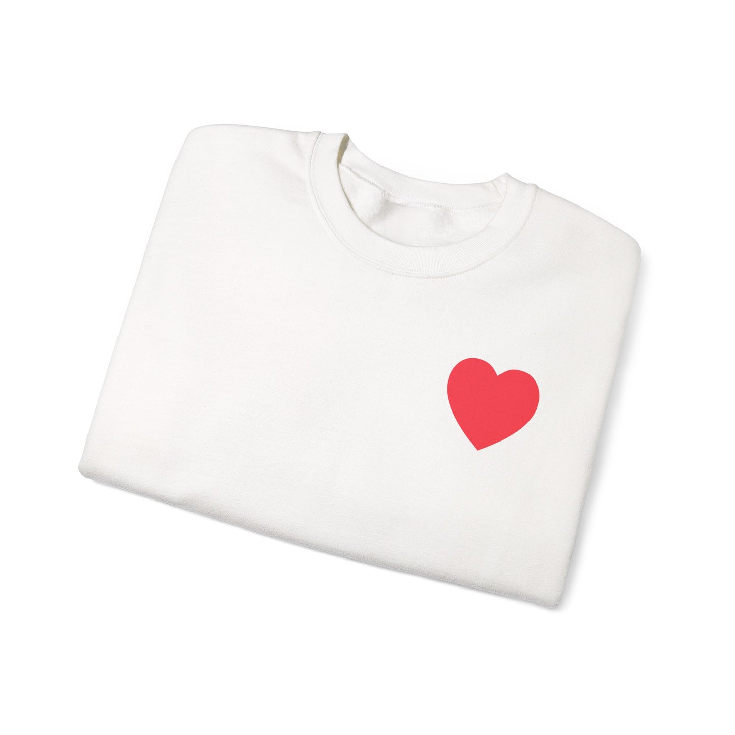 Small Red Heart Sweatshirt Unisex Love Design Gildan 18000 Heavy Blend Crewneck Valentines Day