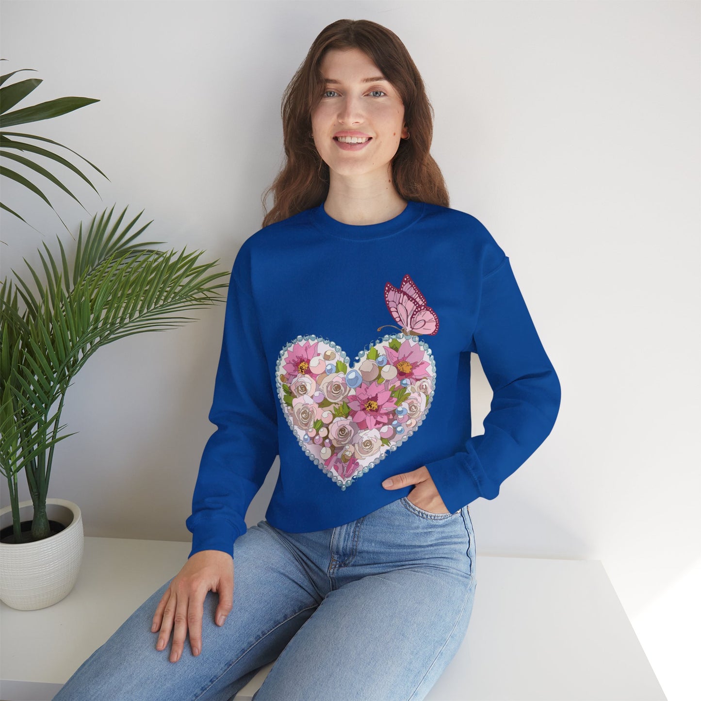Floral Heart Sweatshirt, Floral Love Sweatshirt, Valentine's Day Sweatshirt, Heart Floral Sweatshirt