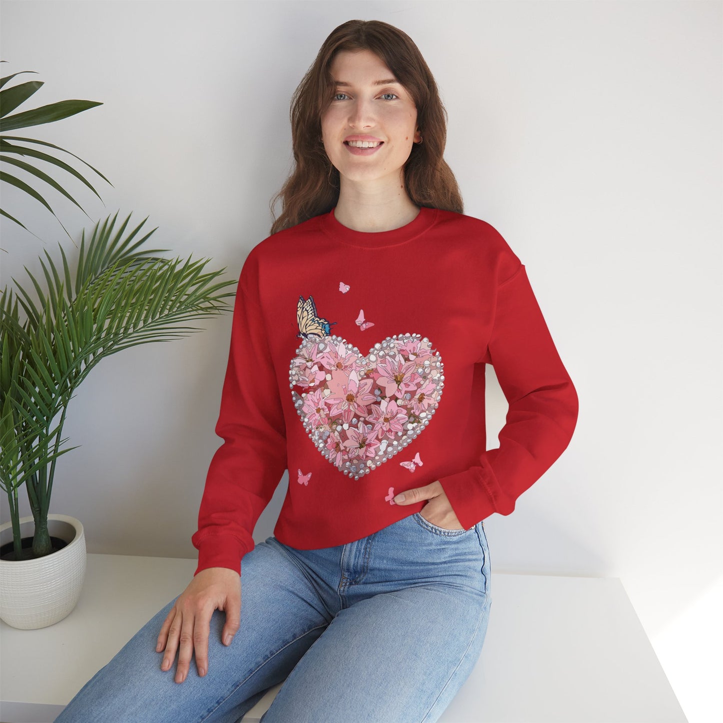 Floral Heart Sweatshirt, Floral Love Sweatshirt, Valentine's Day Sweatshirt, Heart Floral Sweatshirt
