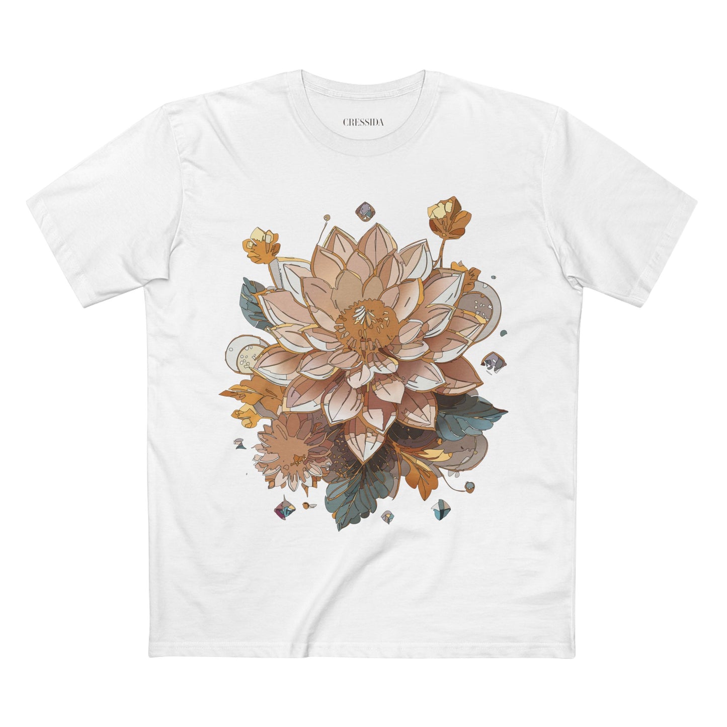 Floral Shirt, Shirt with Flower, Tee Shirt with Antique Flower