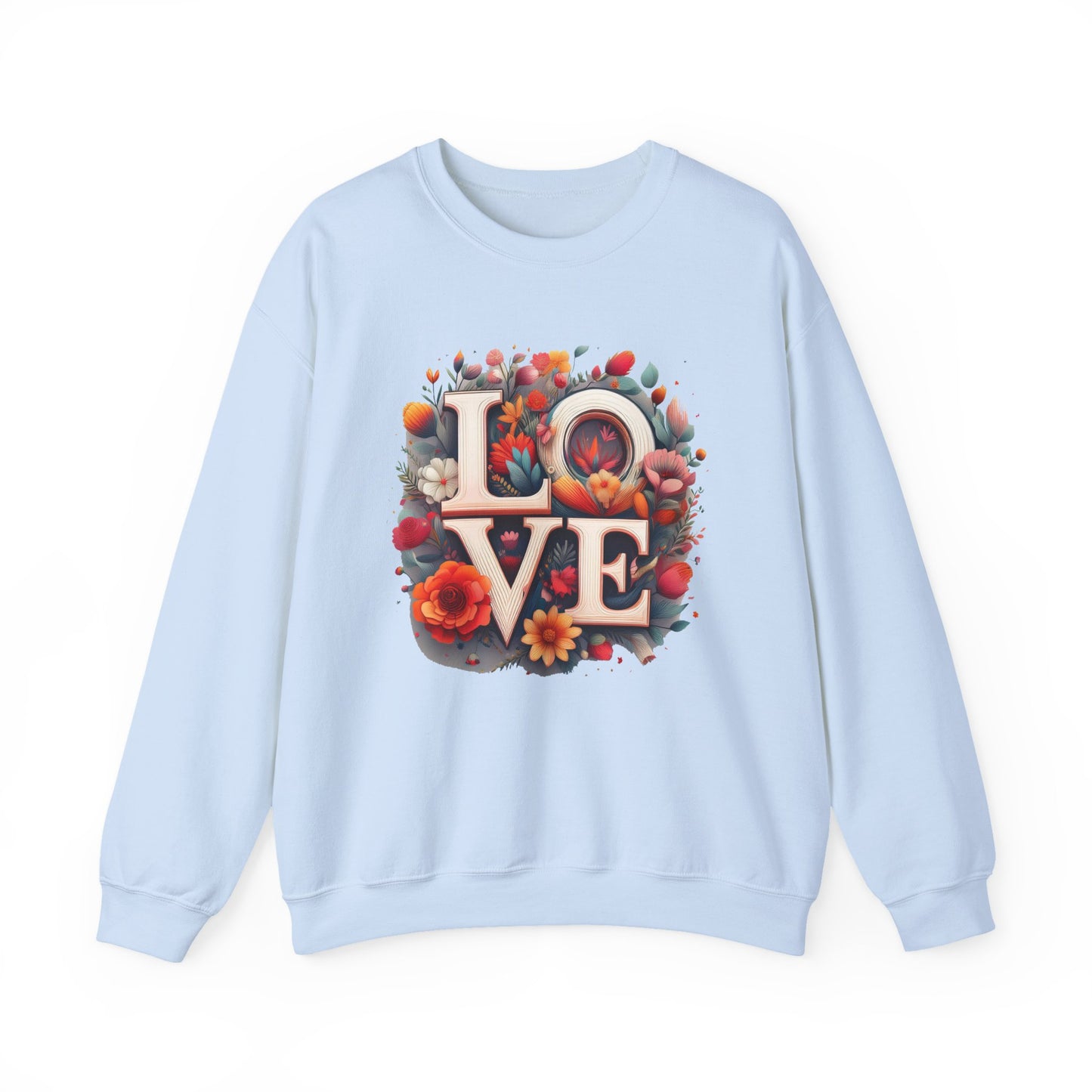 Floral Love Sweatshirt, Valentine's Day Sweatshirt, Love Flower Sweatshirt