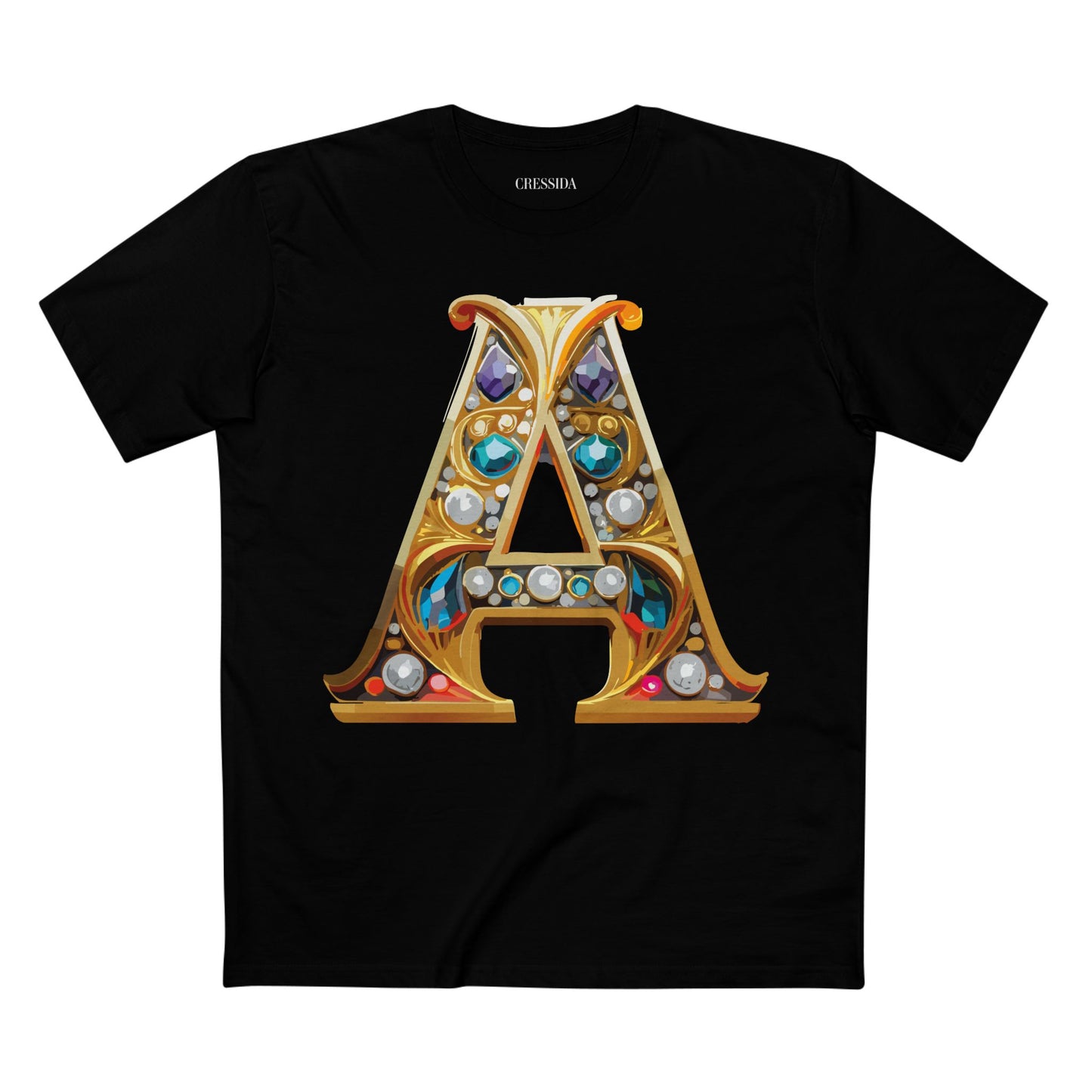 Letter Shirt, Shirt with Letters, Tee Shirt with Gold Letters