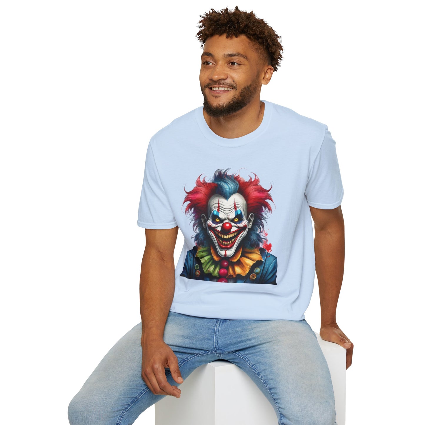 Clown Shirt, T Shirt with Clown, Funny Man Shirt, Tee Shirt with Funny Man, Circus Shirt, Shirt with Circus, Scary Man Shirt, Shirt with Scary Man