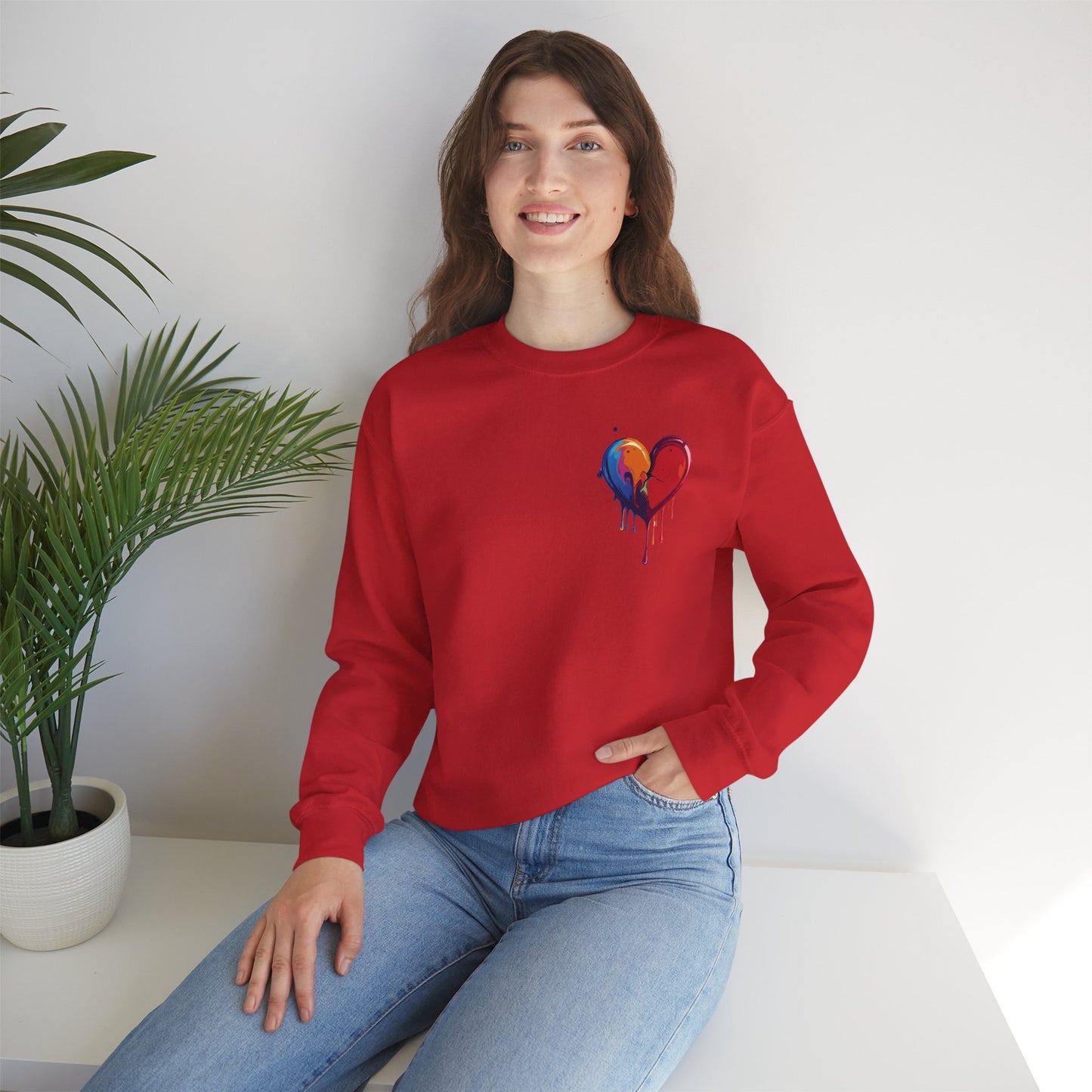 Small Bleeding Heart Sweatshirt, Small Heart Sweatshirt, Valentine's Day Sweatshirt, Heart Sweatshirt 117