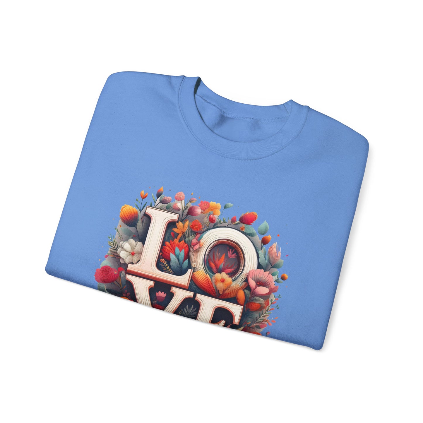 Floral Love Sweatshirt, Valentine's Day Sweatshirt, Love Flower Sweatshirt