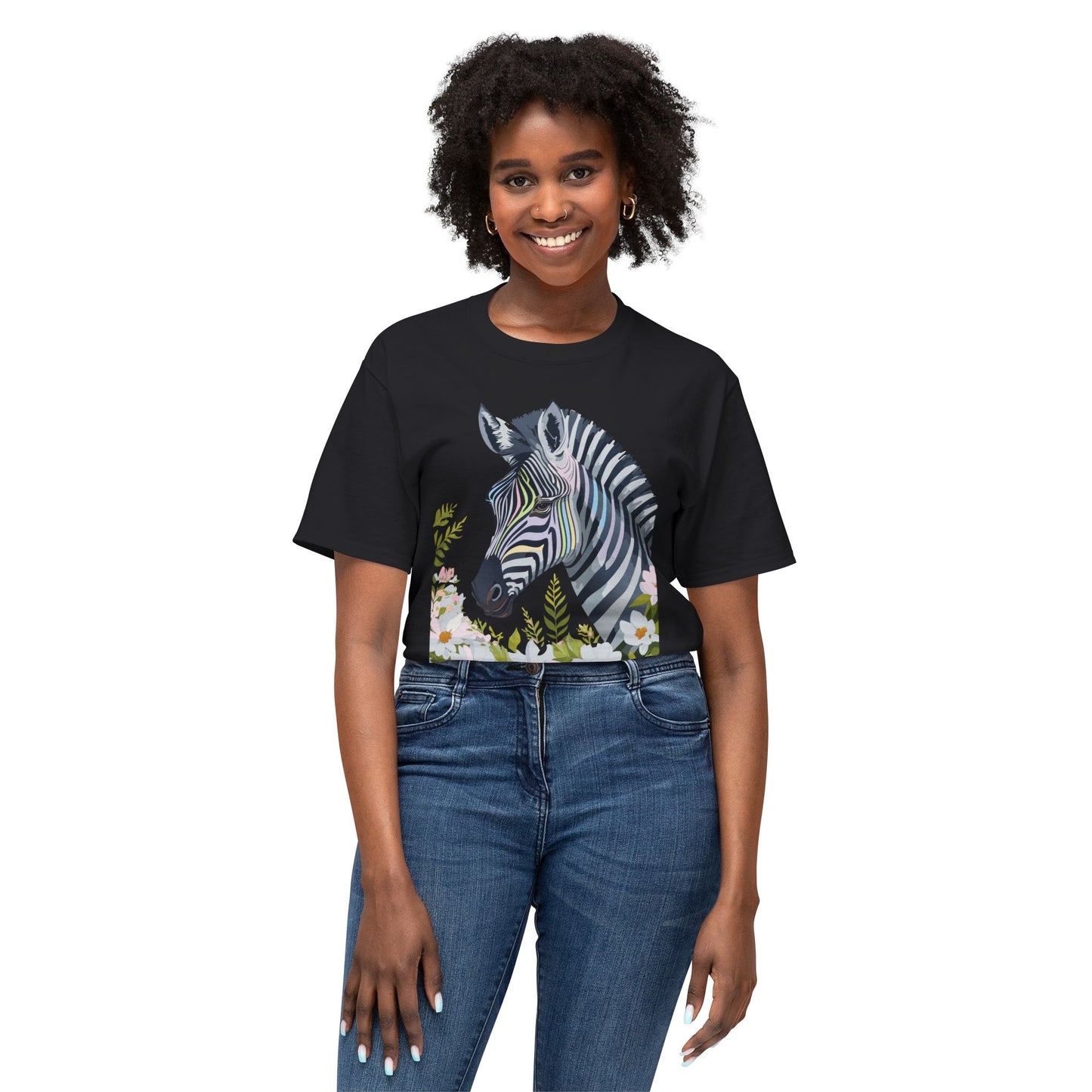 Zebra T-Shirt, Vintage Zebra Tee, Floral Tees, Zebra Art Design Shirt, Tee Shirt with Zebra 7