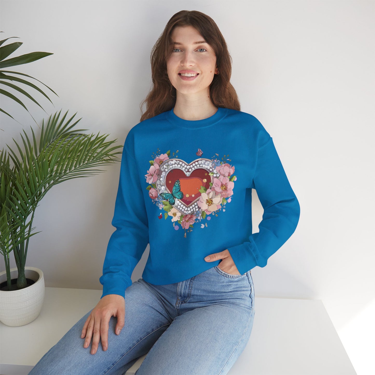 Floral Heart Sweatshirt, Floral Love Sweatshirt, Valentine's Day Sweatshirt, Heart Floral Sweatshirt