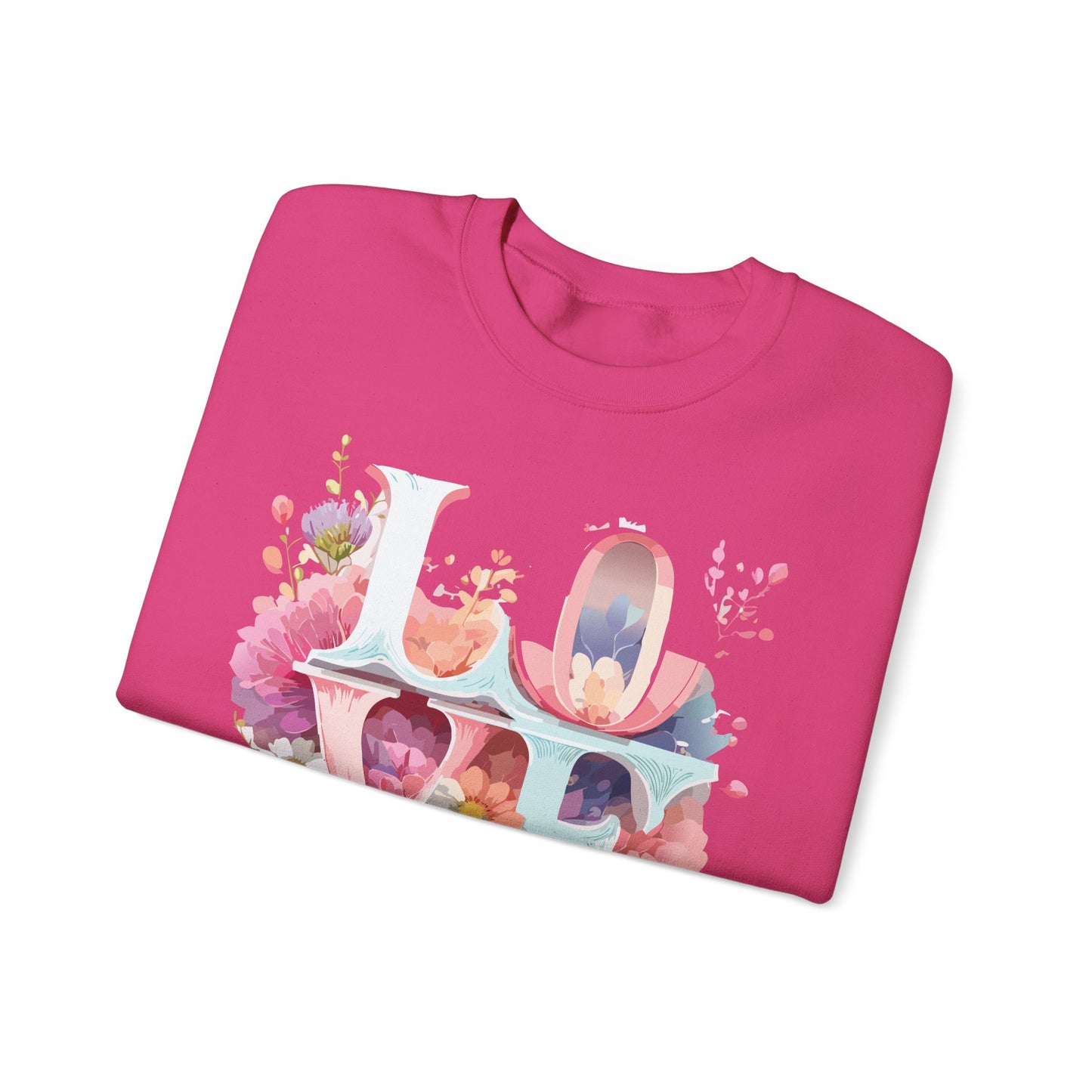 Floral Love Sweatshirt, Valentine's Day Sweatshirt, Love Flower Sweatshirt