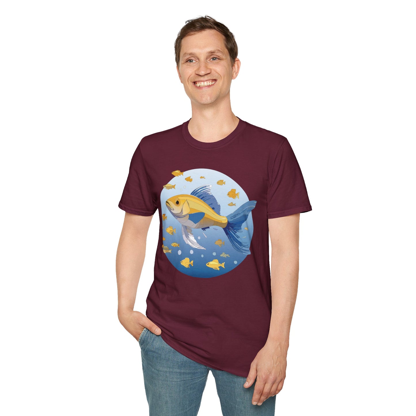 Fish Art Design Shirt, T Shirt with Fish, Graphic Shirt, Tee Shirt with Graphic Design, Shirt with Fish Graphic Art