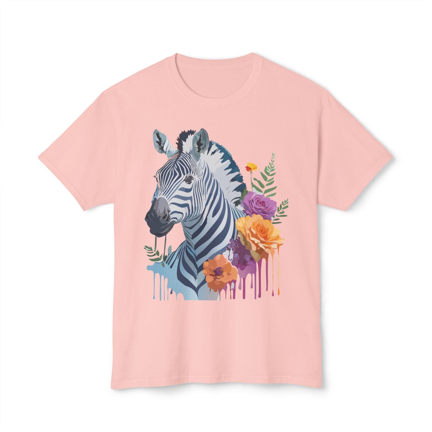 Zebra T-Shirt, Vintage Zebra Tee, Floral Tees, Zebra Art Design Shirt, Tee Shirt with Zebra 2