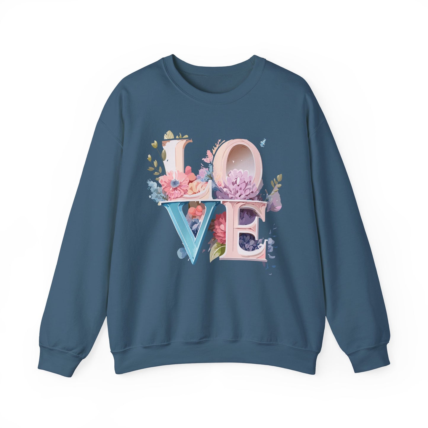 Floral Love Sweatshirt, Valentine's Day Sweatshirt, Love Flower Sweatshirt