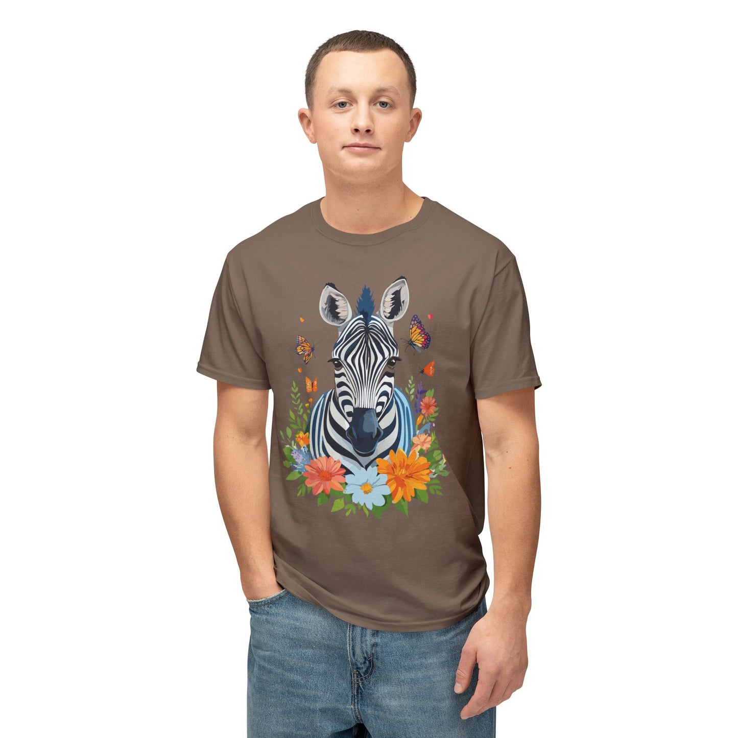 Zebra T-Shirt, Vintage Zebra Tee, Floral Tees, Zebra Art Design Shirt, Tee Shirt with Zebra 8