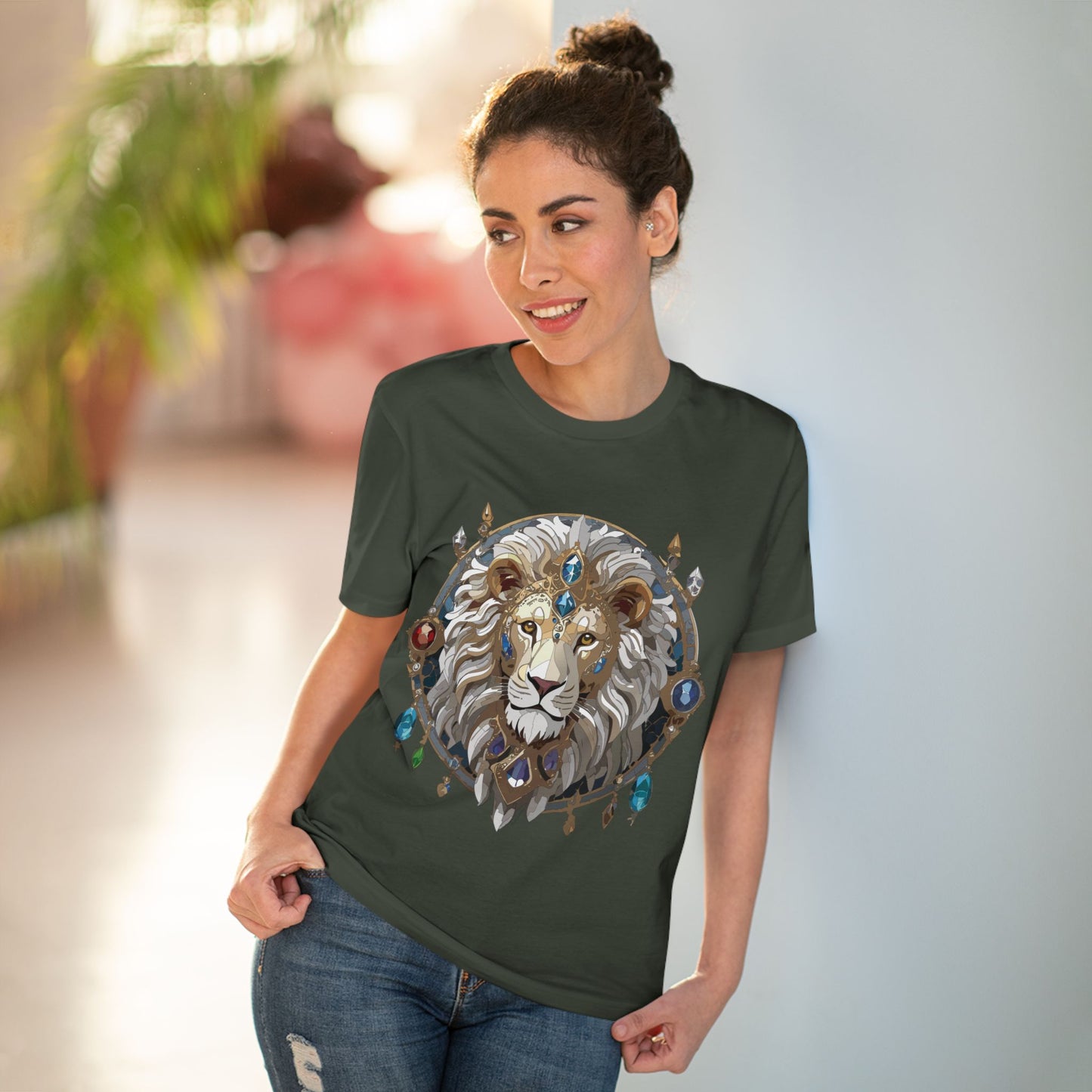 Organic T-shirt with Animals - Lion