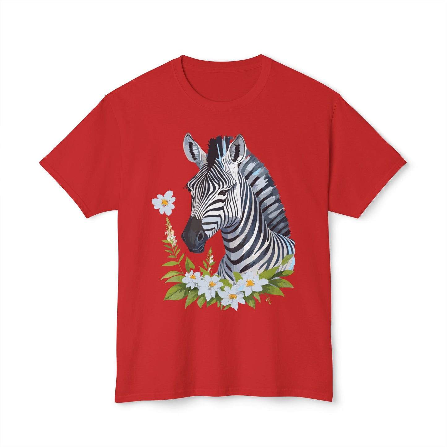 Zebra T-Shirt, Vintage Zebra Tee, Floral Tees, Zebra Art Design Shirt, Tee Shirt with Zebra 1
