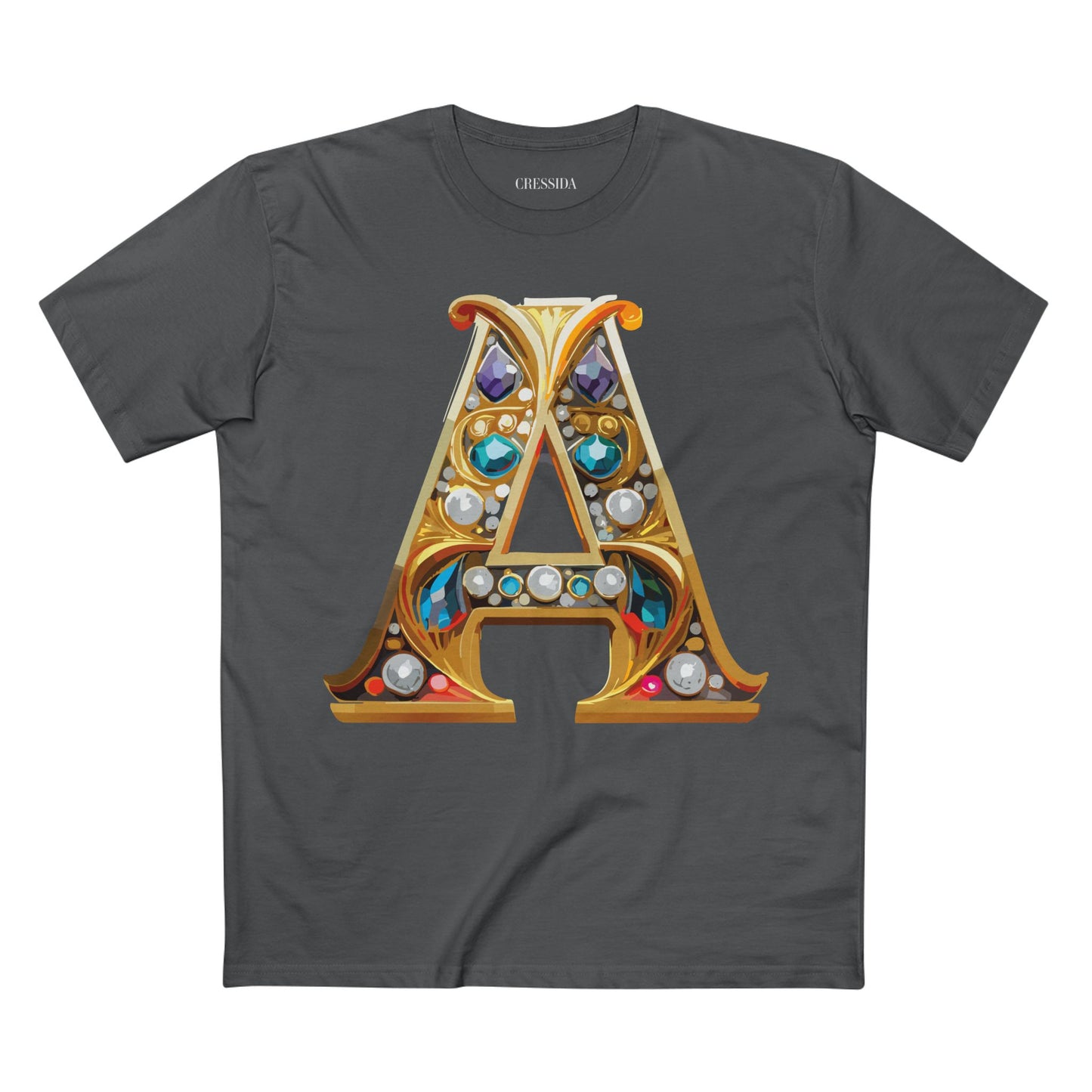 Letter Shirt, Shirt with Letters, Tee Shirt with Gold Letters