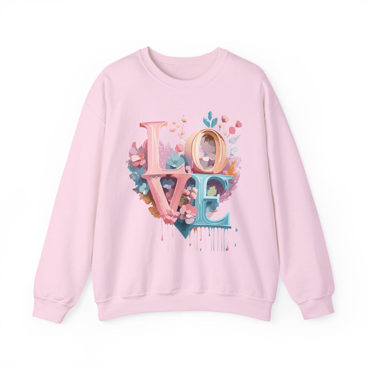 Floral Love Sweatshirt, Valentine's Day Sweatshirt, Love Flower Sweatshirt