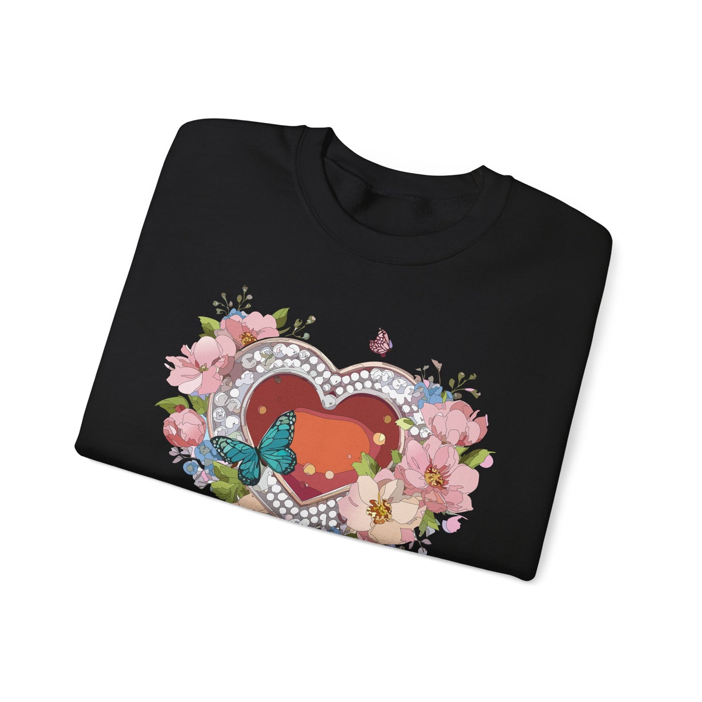 Floral Heart Sweatshirt, Floral Love Sweatshirt, Valentine's Day Sweatshirt, Heart Floral Sweatshirt