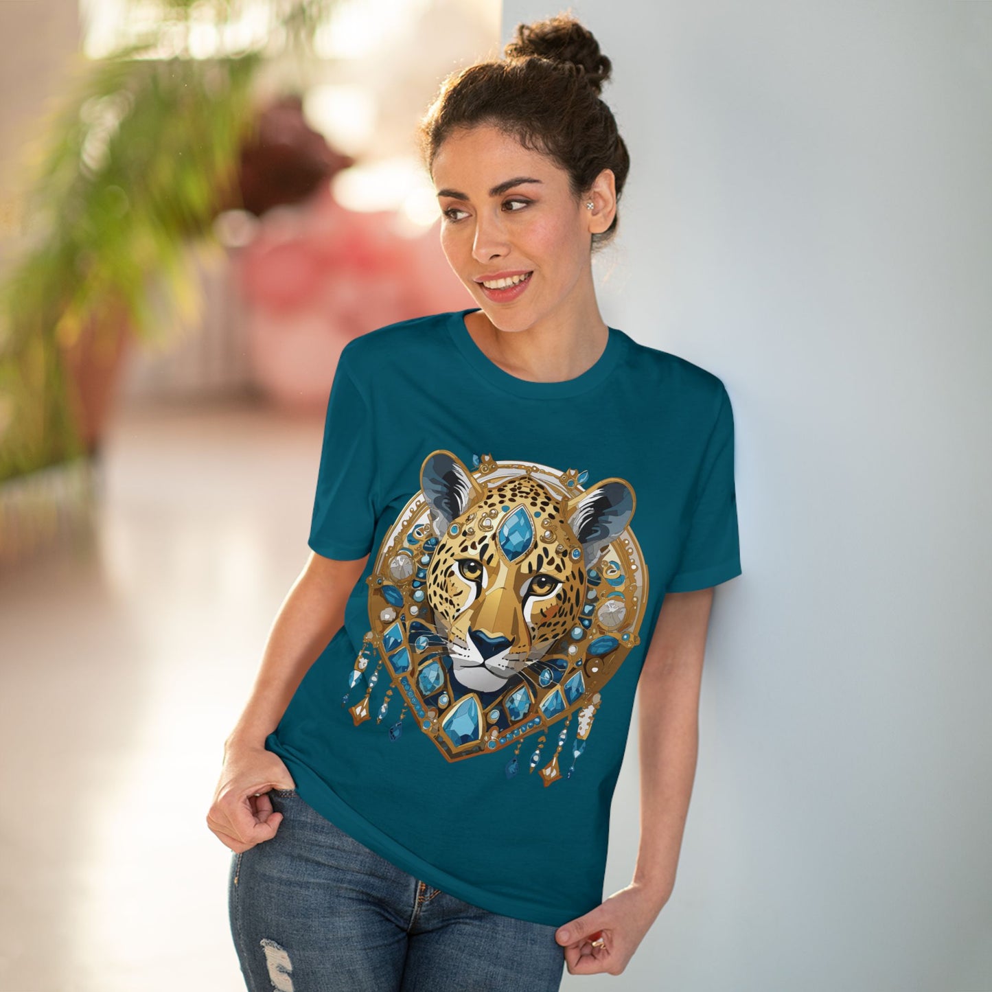 Organic T-shirt with Animals - Cheetah