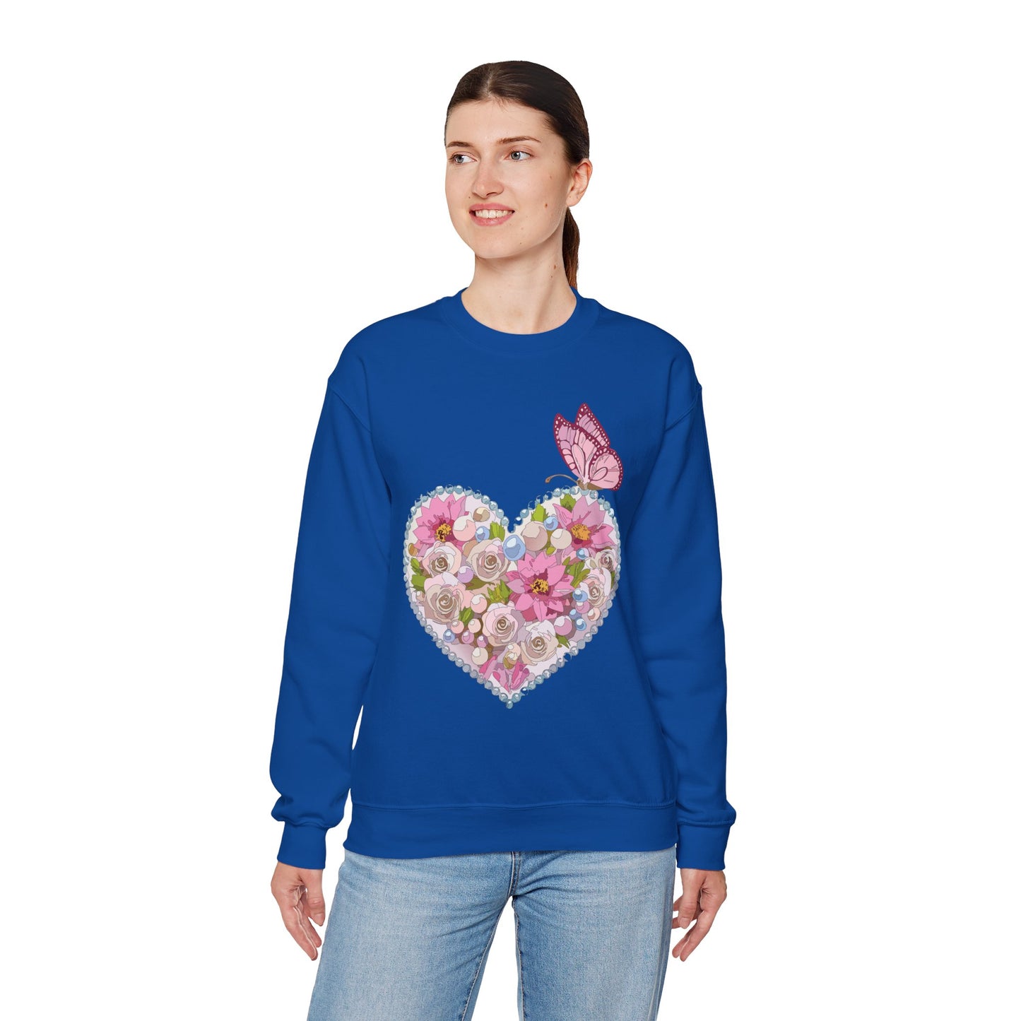 Floral Heart Sweatshirt, Floral Love Sweatshirt, Valentine's Day Sweatshirt, Heart Floral Sweatshirt