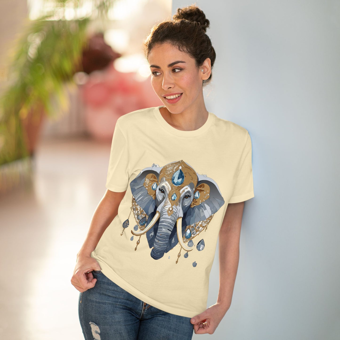 Organic T-shirt with Animals - Elephant