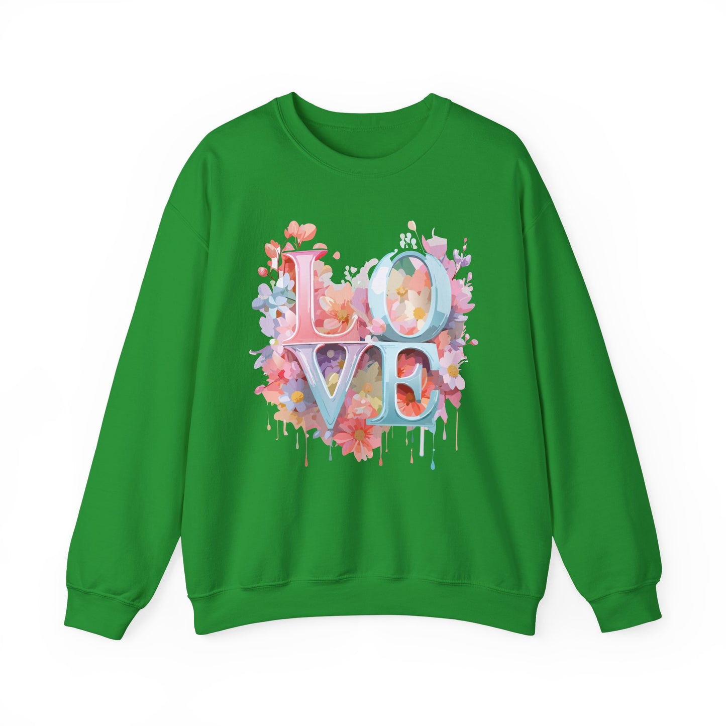 Floral Love Sweatshirt, Valentine's Day Sweatshirt, Love Flower Sweatshirt