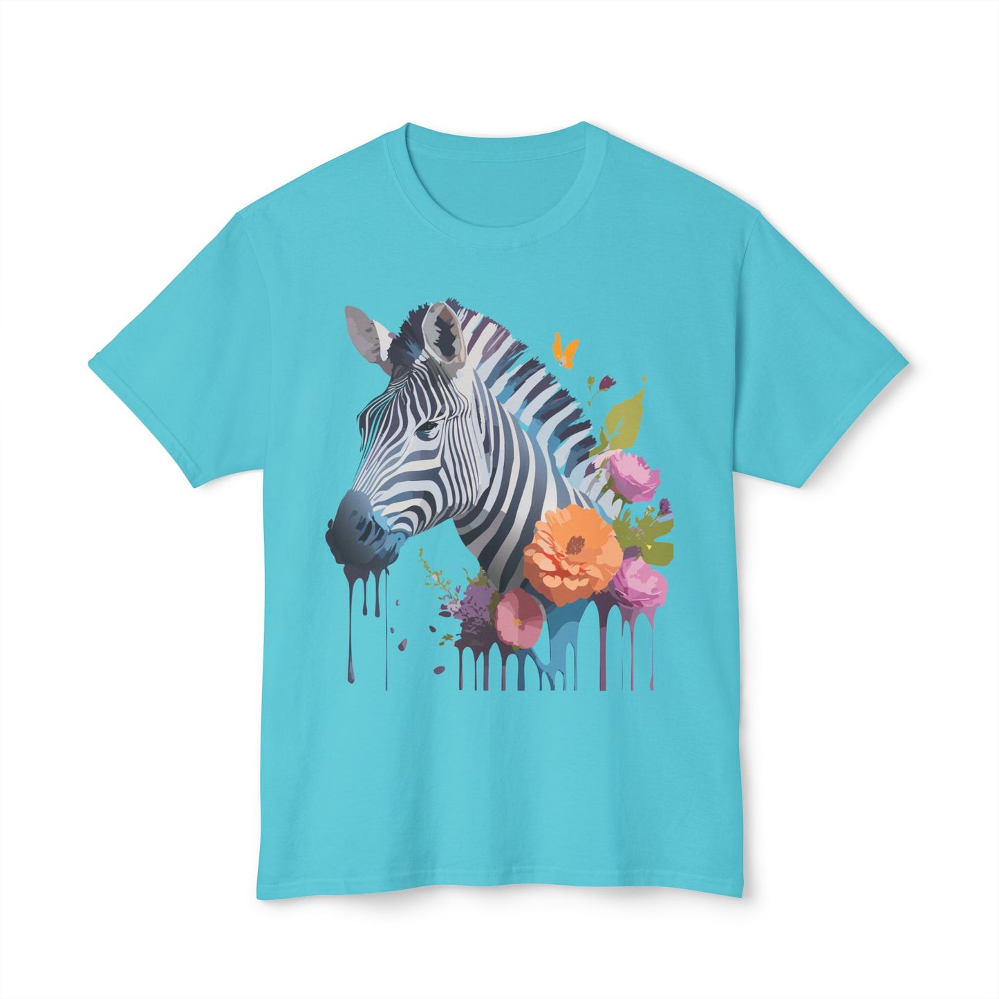 Zebra T-Shirt, Vintage Zebra Tee, Floral Tees, Zebra Art Design Shirt, Tee Shirt with Zebra 9
