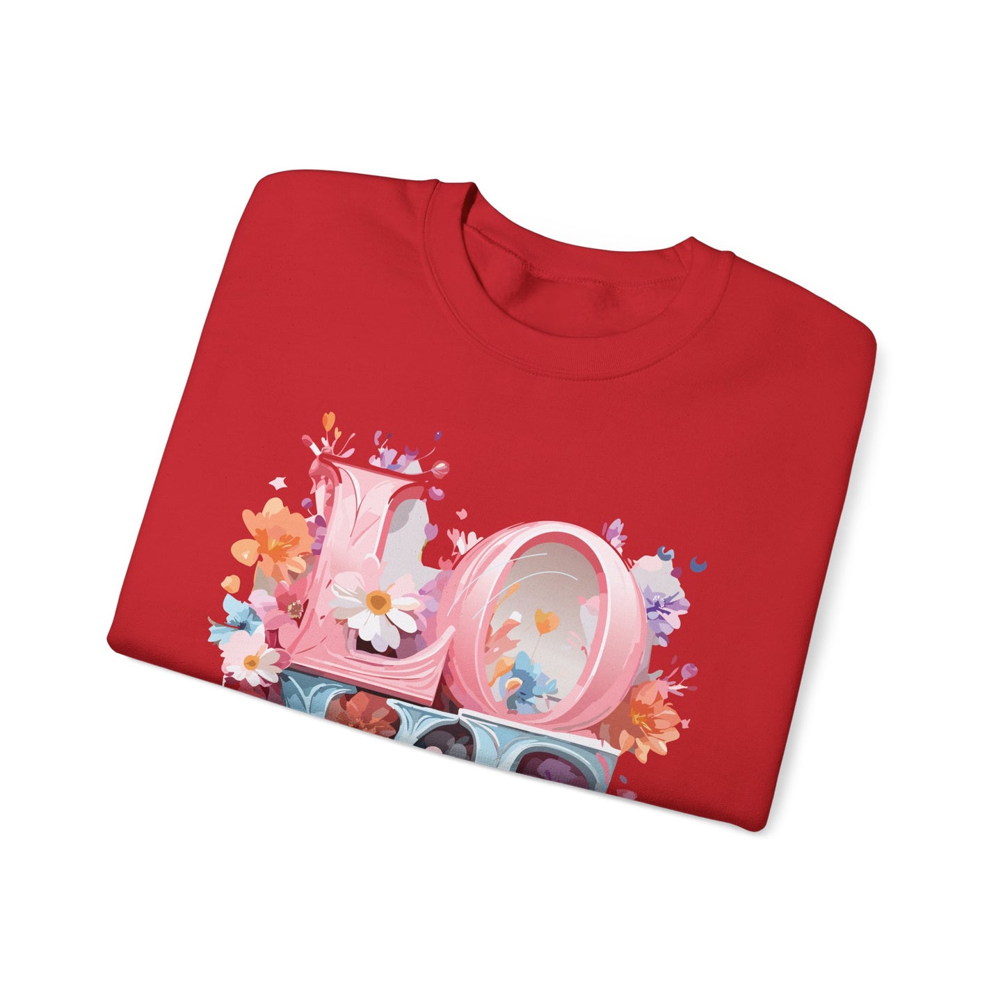 Floral Love Sweatshirt, Valentine's Day Sweatshirt, Love Flower Sweatshirt