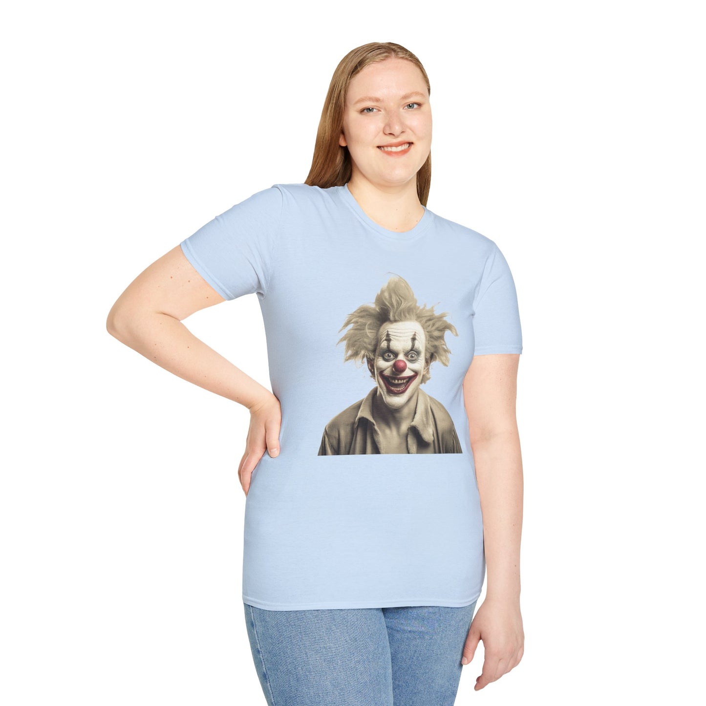 Clown Shirt, T Shirt with Clown, Funny Man Shirt, Tee Shirt with Funny Man, Circus Shirt, Shirt with Circus, Scary Man Shirt, Shirt with Scary Man