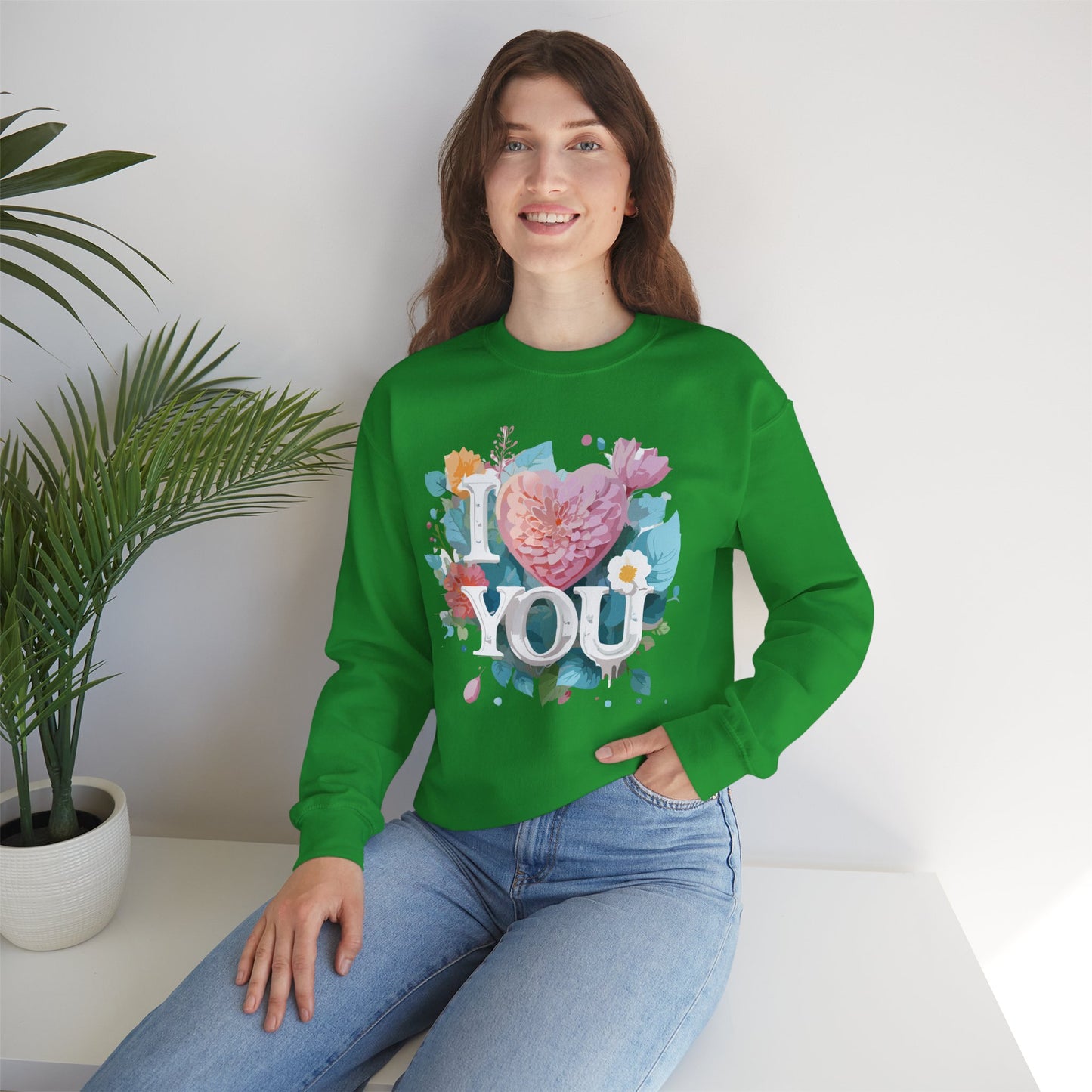 Floral Love Sweatshirt, Valentine's Day Sweatshirt, Love Flower Sweatshirt