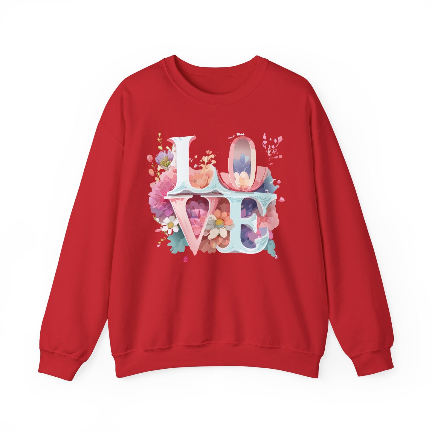 Floral Love Sweatshirt, Valentine's Day Sweatshirt, Love Flower Sweatshirt