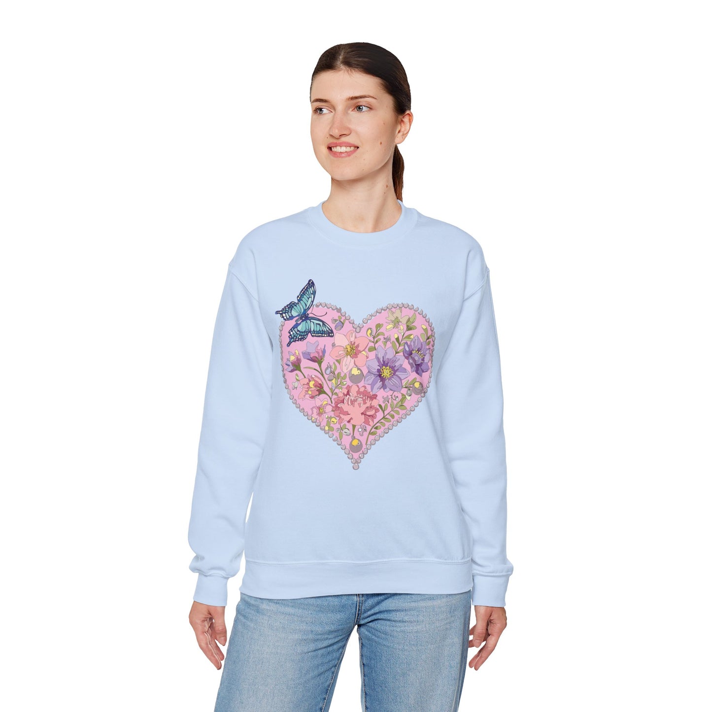 Floral Heart Sweatshirt, Floral Love Sweatshirt, Valentine's Day Sweatshirt, Heart Floral Sweatshirt