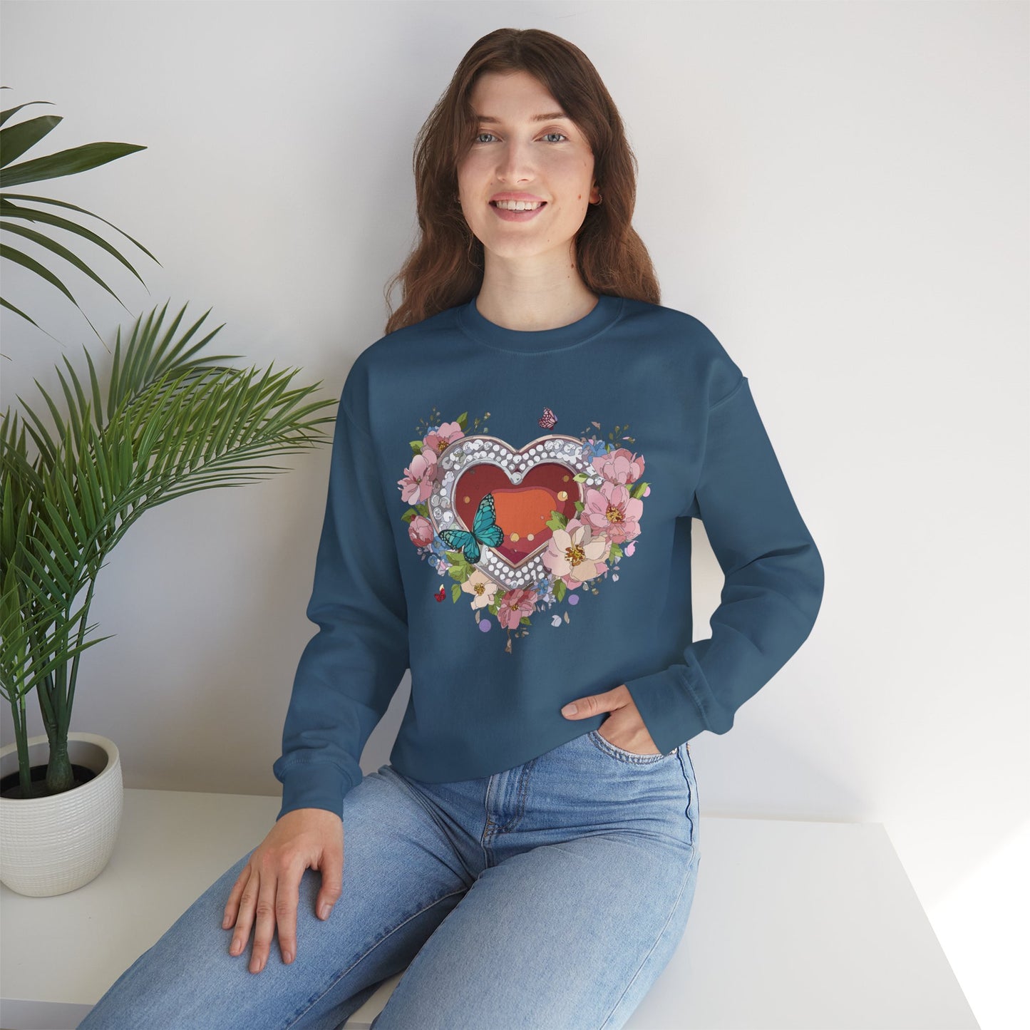 Floral Heart Sweatshirt, Floral Love Sweatshirt, Valentine's Day Sweatshirt, Heart Floral Sweatshirt