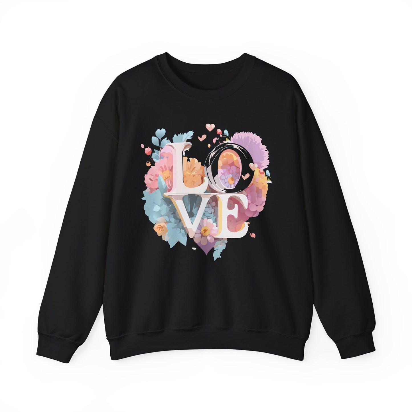 Floral Love Sweatshirt, Valentine's Day Sweatshirt, Love Flower Sweatshirt